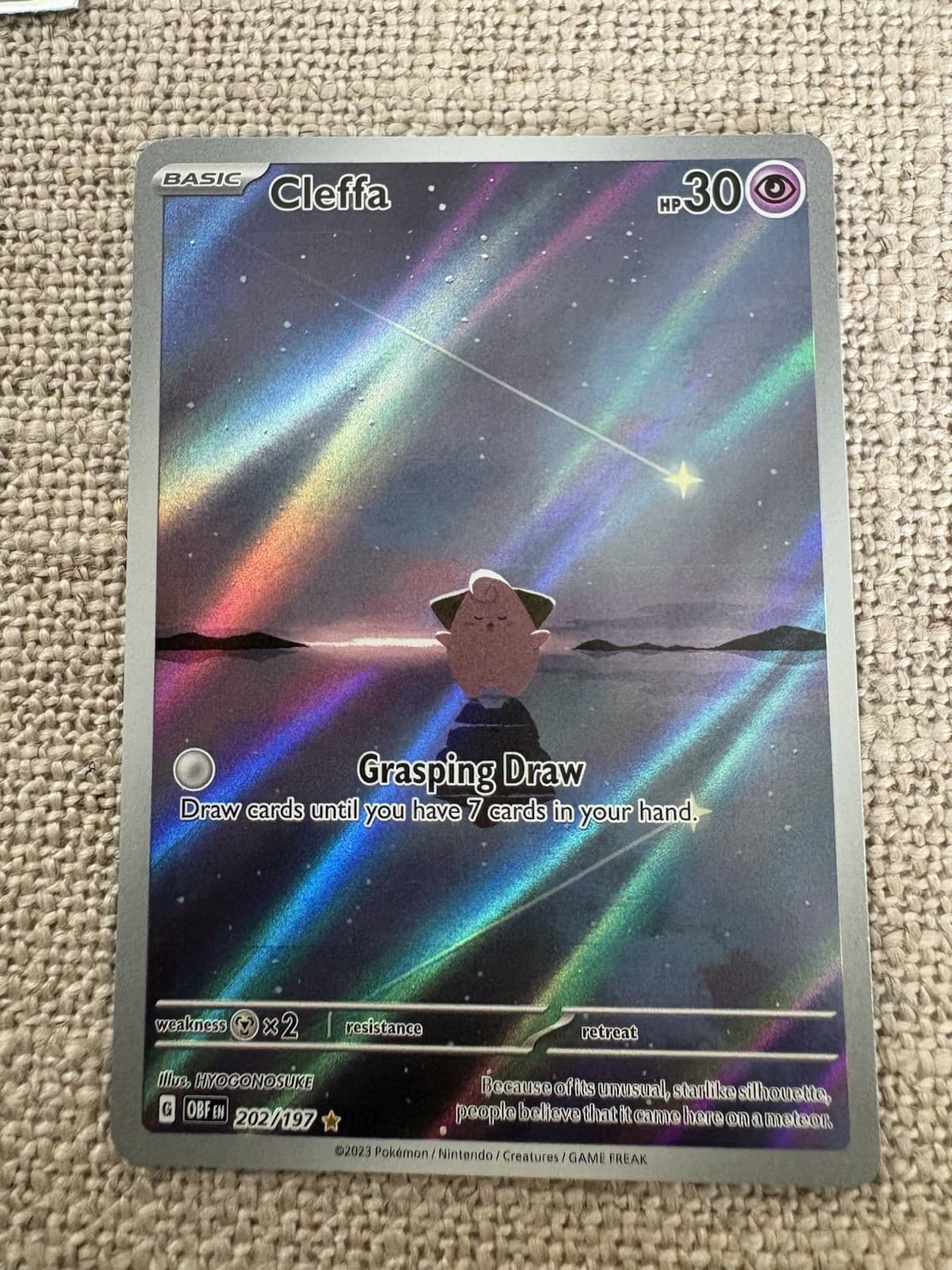 Pokemon TCG Cleffa 202/197 SV03: Obsidian Flames Illustration Rare