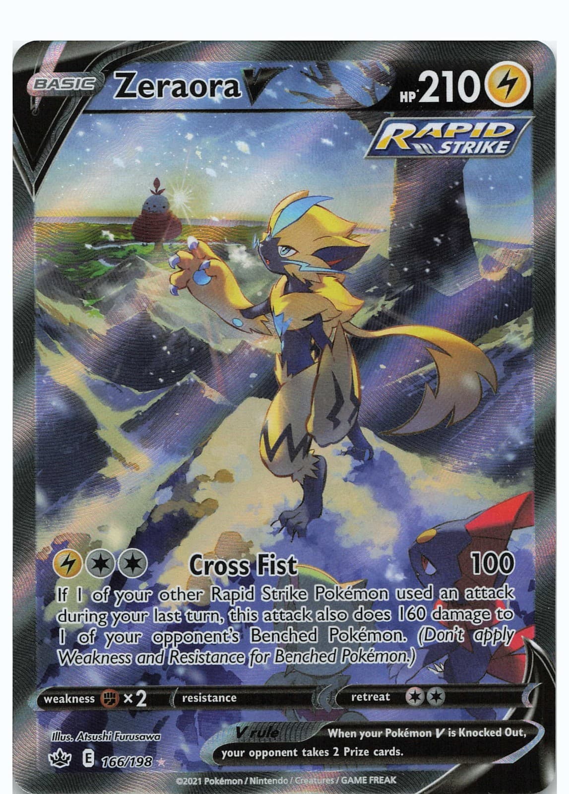 Zeraora V 166/198 SWSH: Chilling Reign Ultra Rare (Alt Art) Near Mint