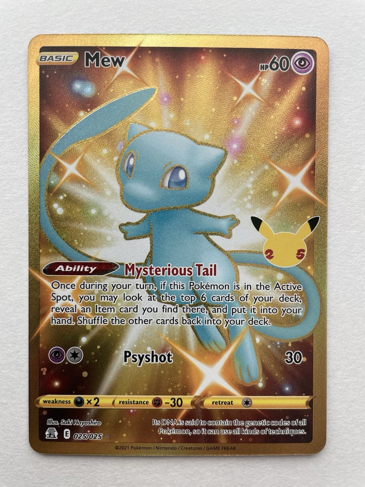 Pokemon TCG  Mew (Secret Rare)  025/025  Celebrations