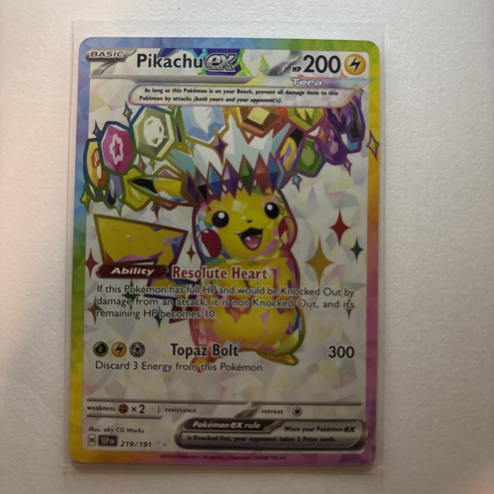 Pikachu ex 219/191 (NM) - SV08: Surging Sparks - Ultra Rare Pokemon TCG