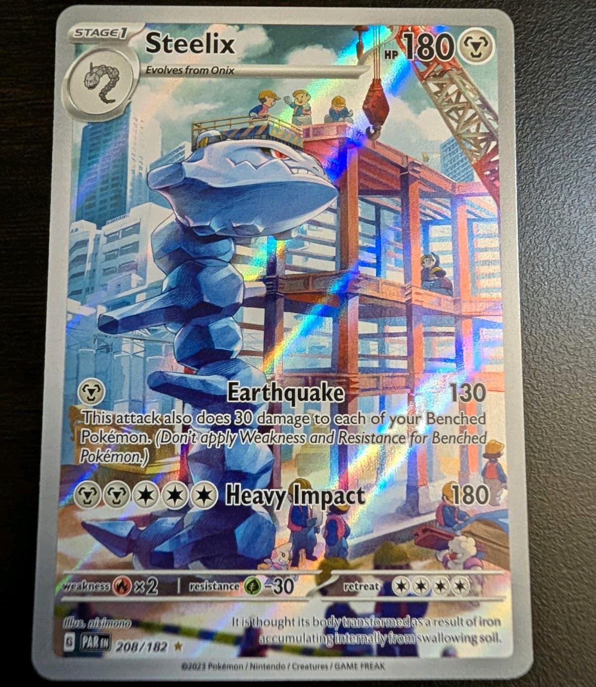 The Pokémon Company Pokemon TCG Steelix 208/182 SV04 Paradox Rift IR FA Holo EN
