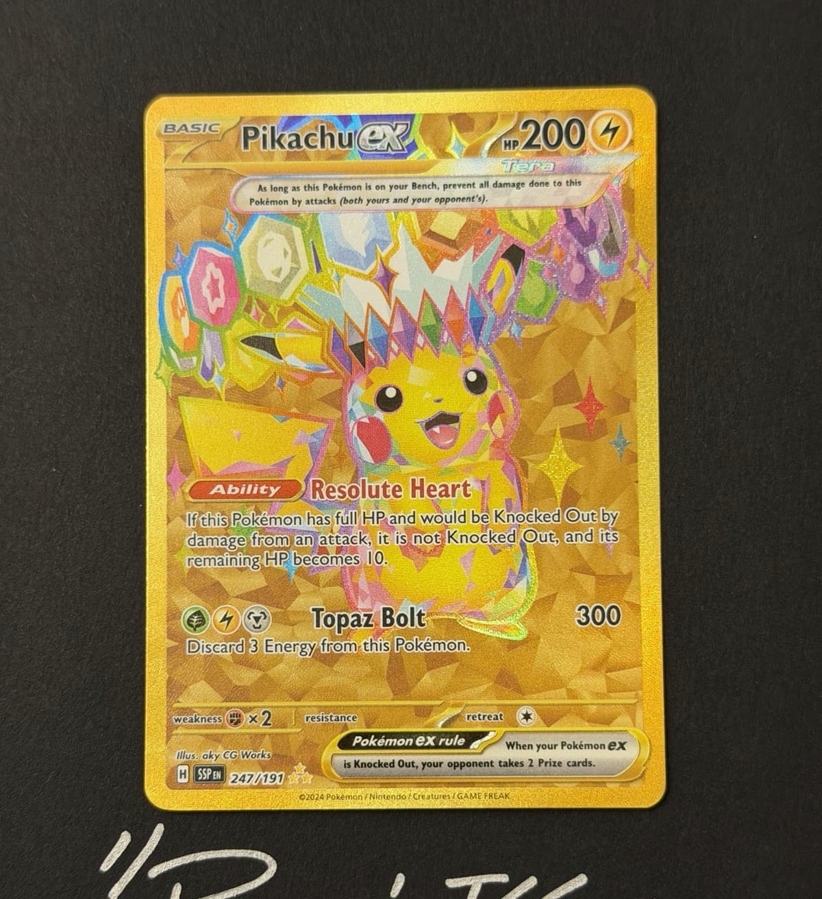 Pikachu ex Hyper Rare Full Art Holo 247/191 SV08 Surging Sparks EN NM