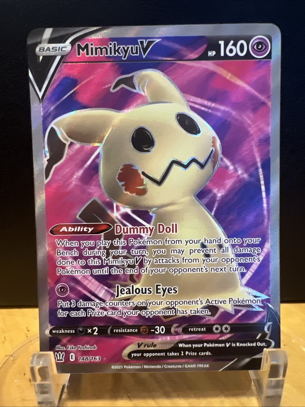 Mimikyu V (Full Art) 148/163 Swsh05: Battle Styles Holo