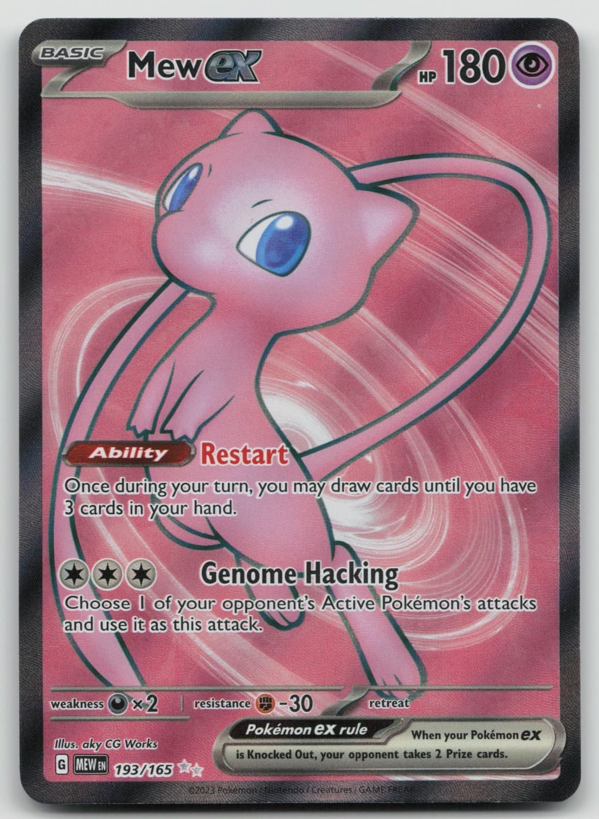 Pokemon TCG Mew Ex 193/165 Ultra Rare Full Art Scarlet & Violet 151 Mint Mew