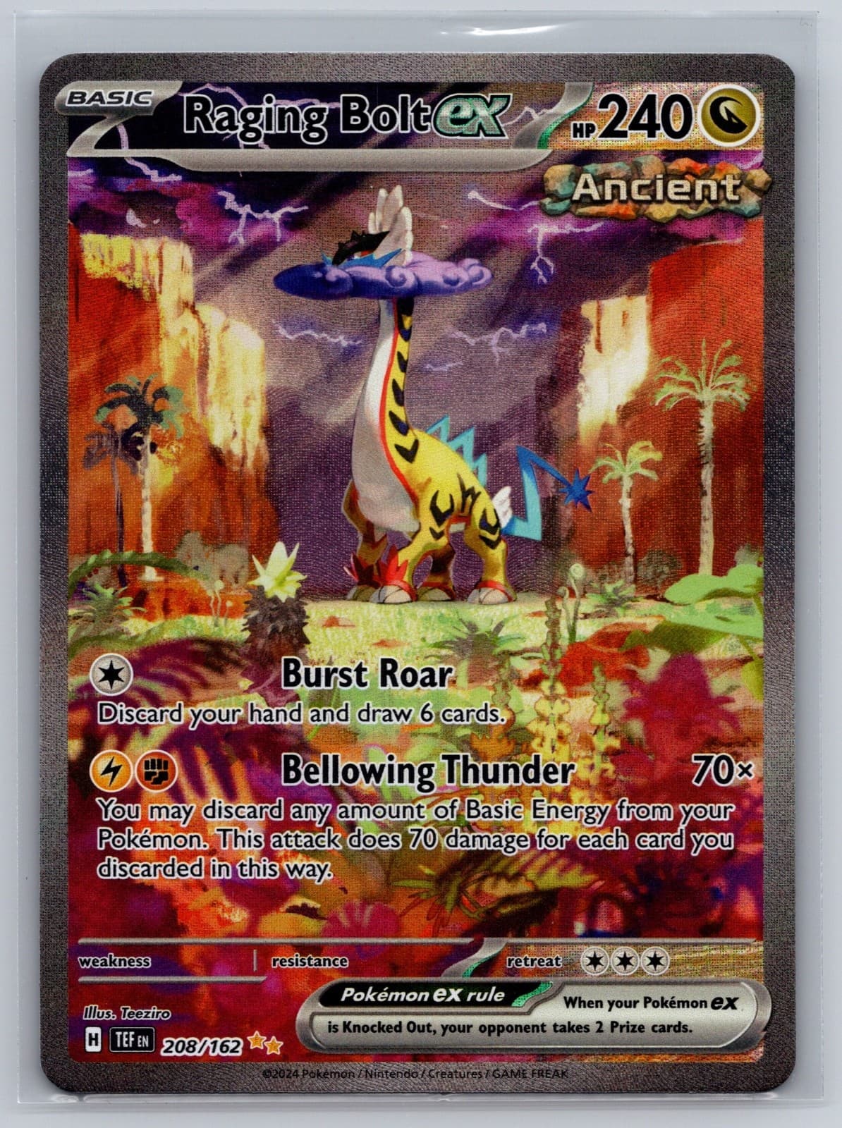 Raging Bolt ex Holo Special Illustration Rare SV05: Temporal Forces 208/162 NM
