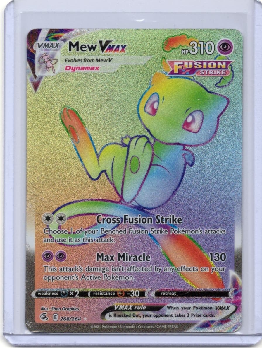 Pokemon TCG Mew VMAX 268/264 Fusion Strike Secret Rare Full Art Holo (Creased)