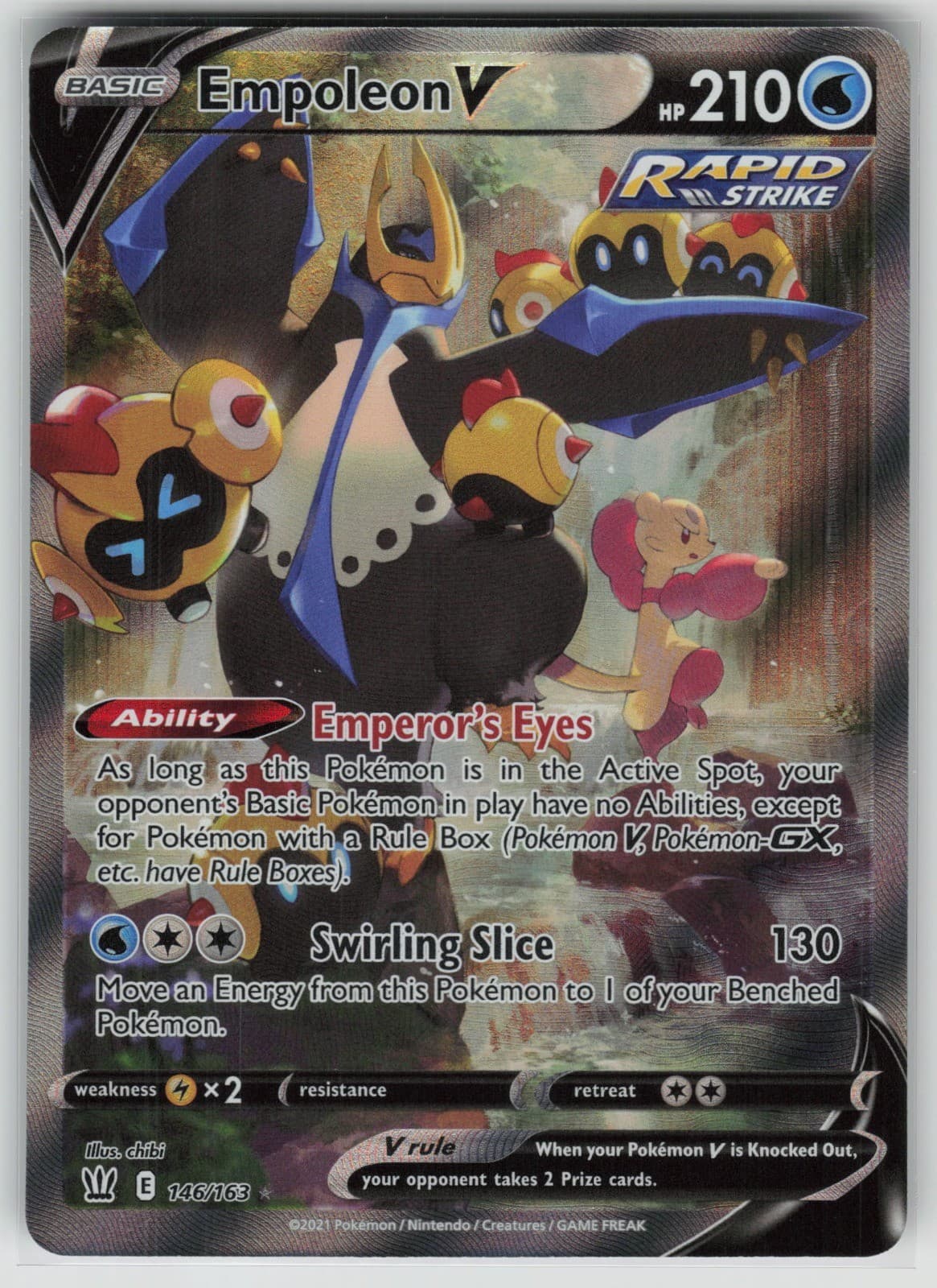 Empoleon V (Alternate Full Art) SWSH05: Battle Styles Ultra Rare 146/163 NM