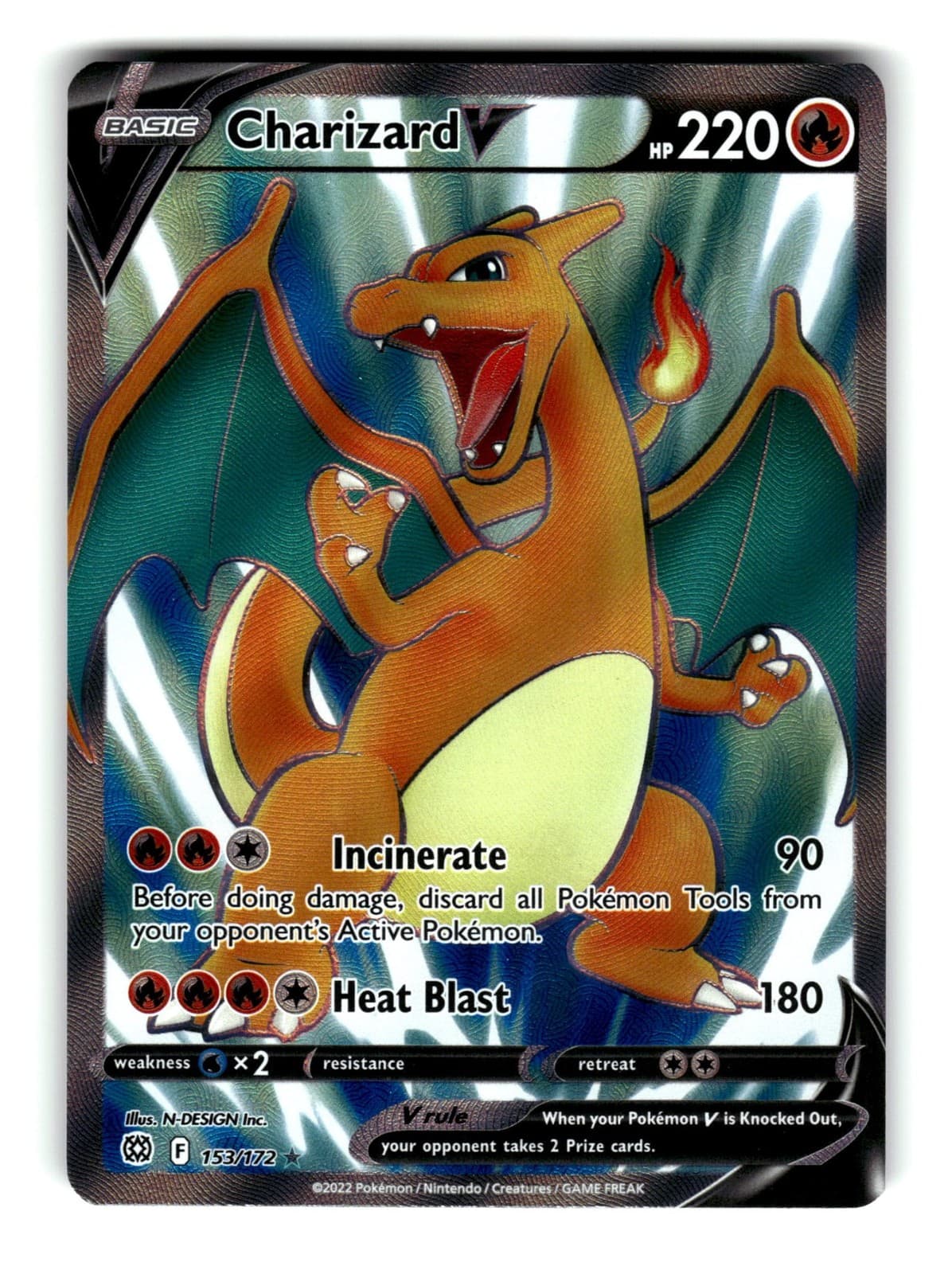 Pokemon Charizard V (Full Art) 153/172 SWSH09: Brilliant Stars UR Near Mint