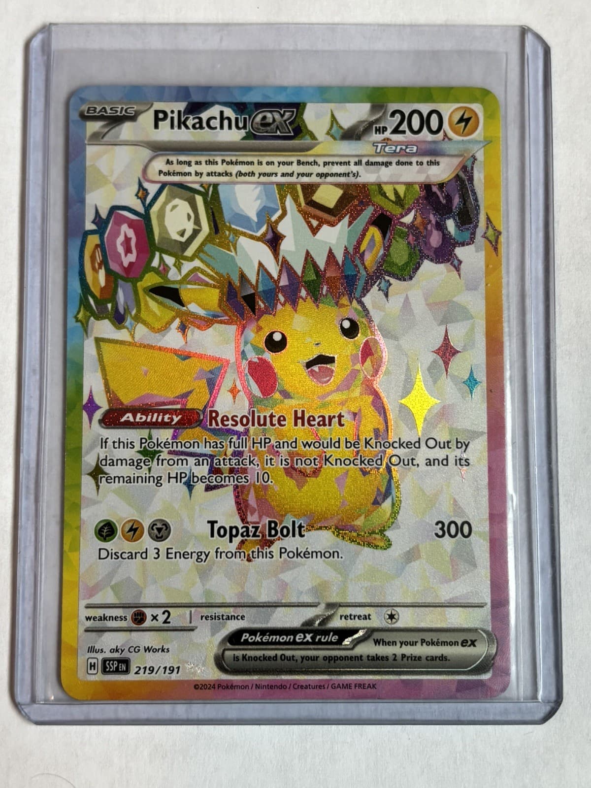 Pikachu ex 219/191 Sv08: Surging Sparks Holo