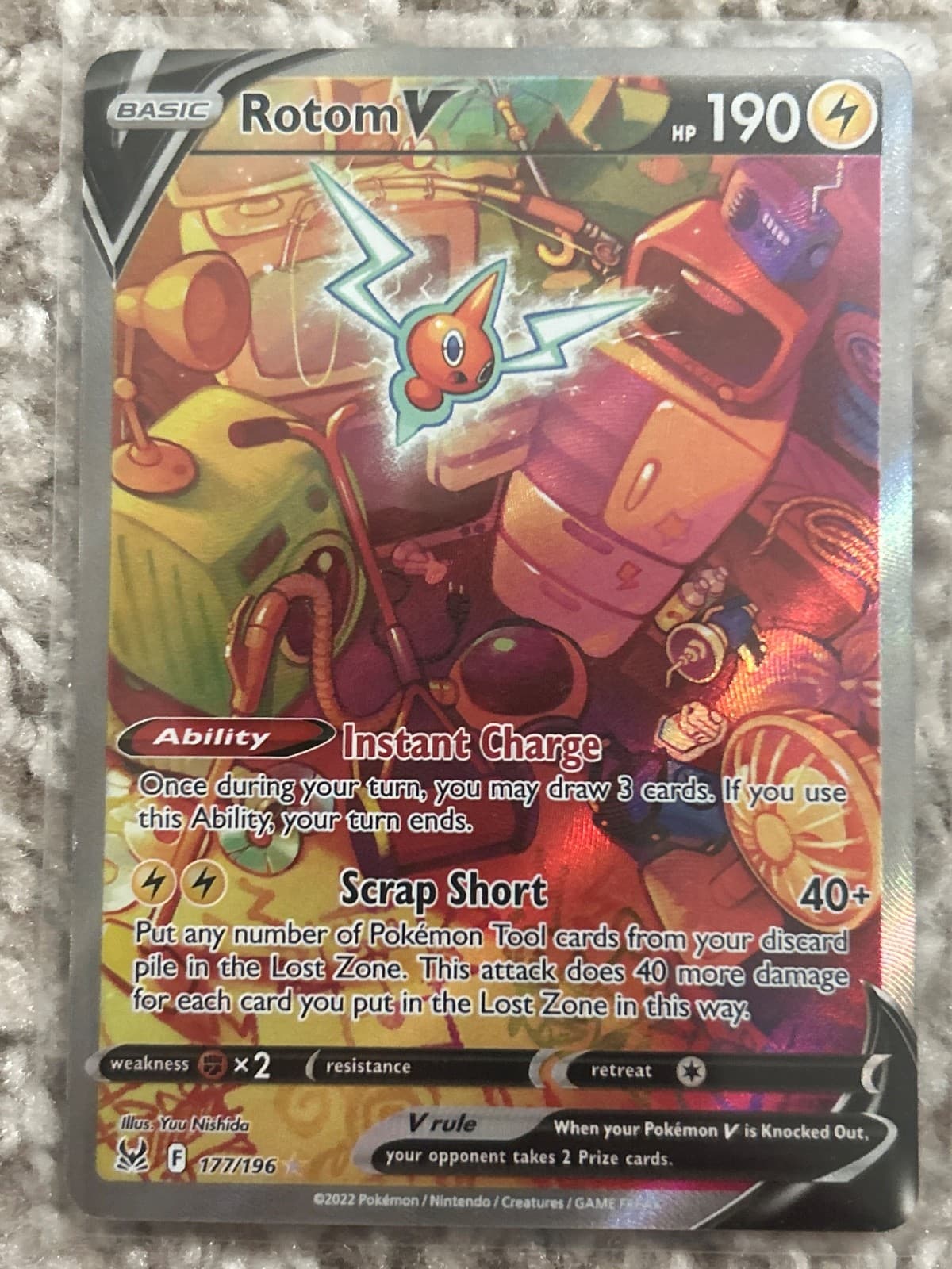 Rotom V (Alternate Full Art) 177/196 Swsh11: Lost Origin Holo