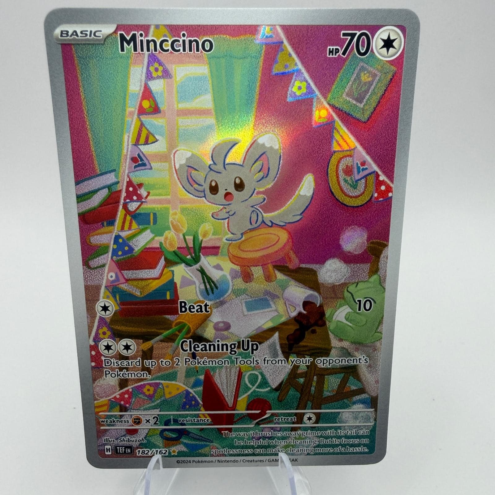 Minccino 182/162 Illustration Rare Temporal Forces Pokemon Holo Near Mint