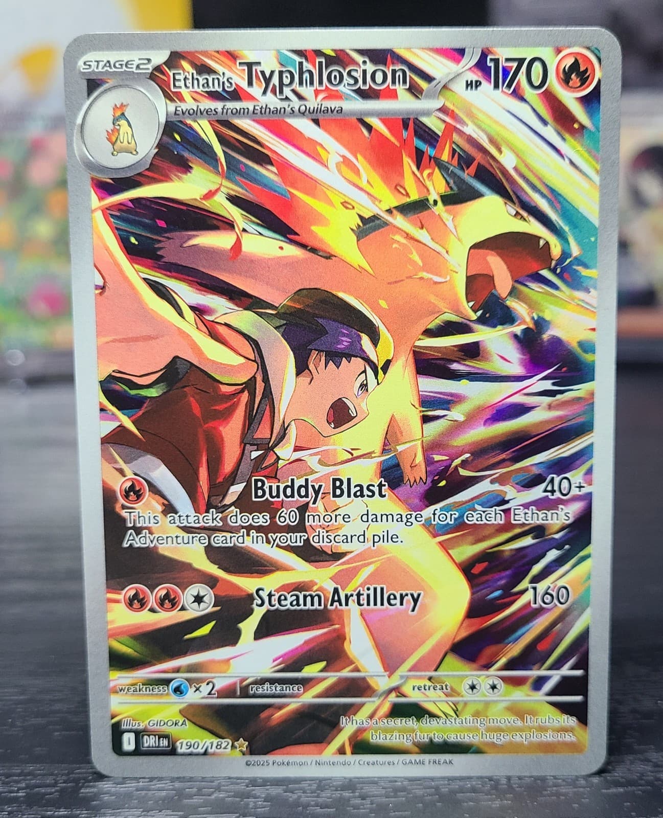 Ethan's Typhlosion 2025 Pokemon Destined Rivals 190/182 Illustration Rare Holo