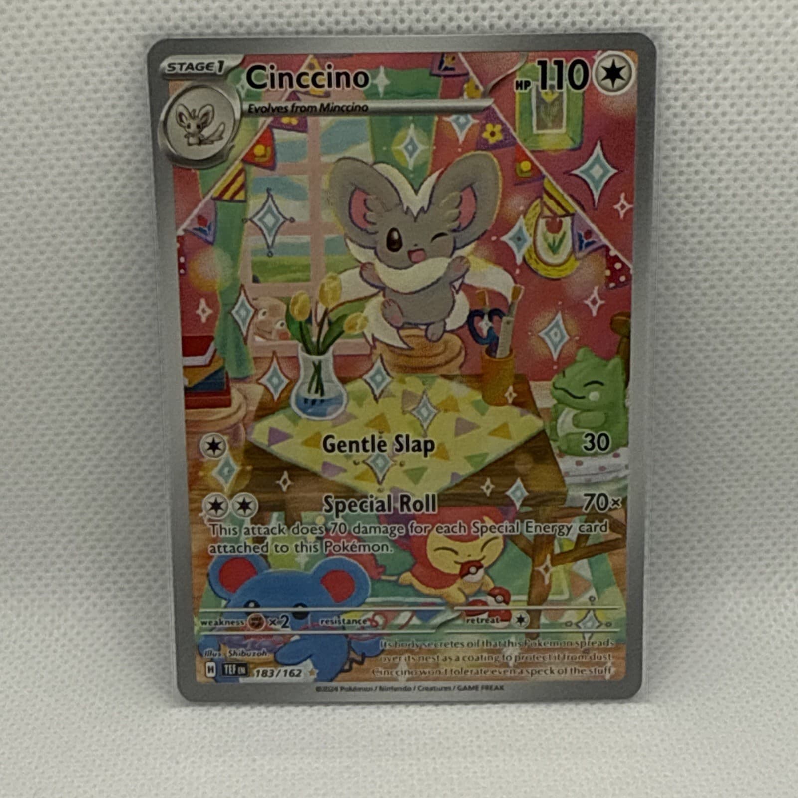 Pokemon Cinccino 183/162 Illustration Rare Temporal Forces Pokemon Holo NM