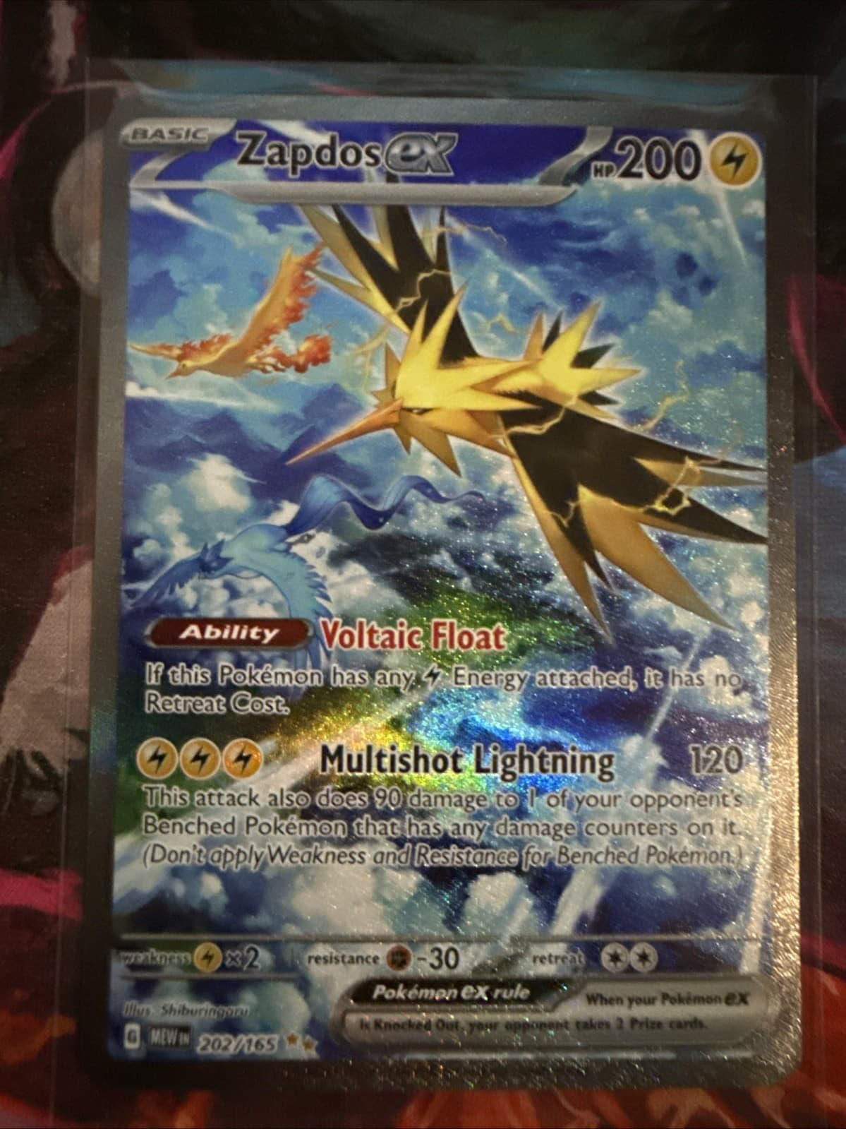 Zapdos ex 202/165 SV: Scarlet & Violet 151 Holo