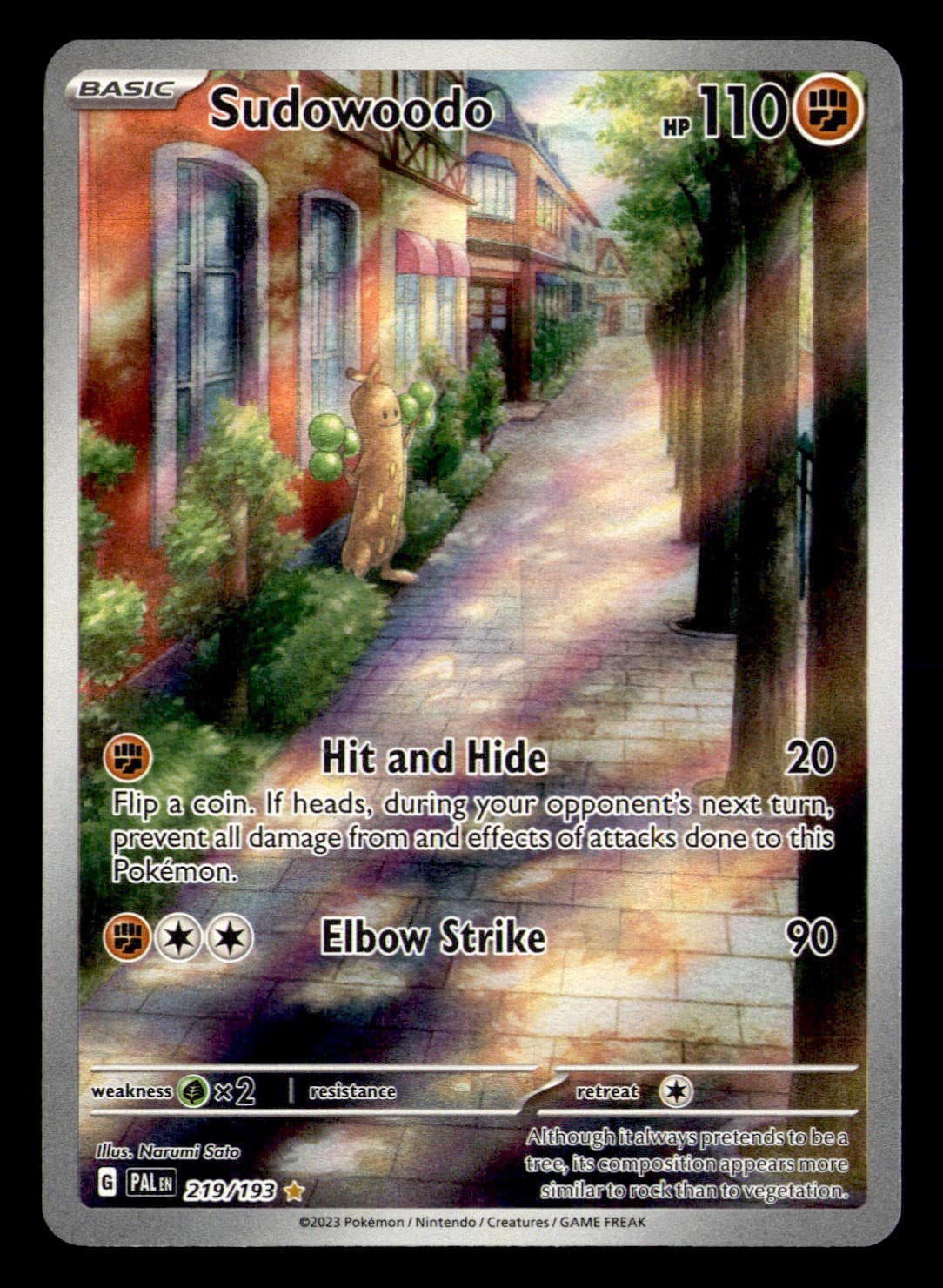 Sudowoodo 219/193 Illustration Rare Paldea Evolved Pokemon Holo Near Mint