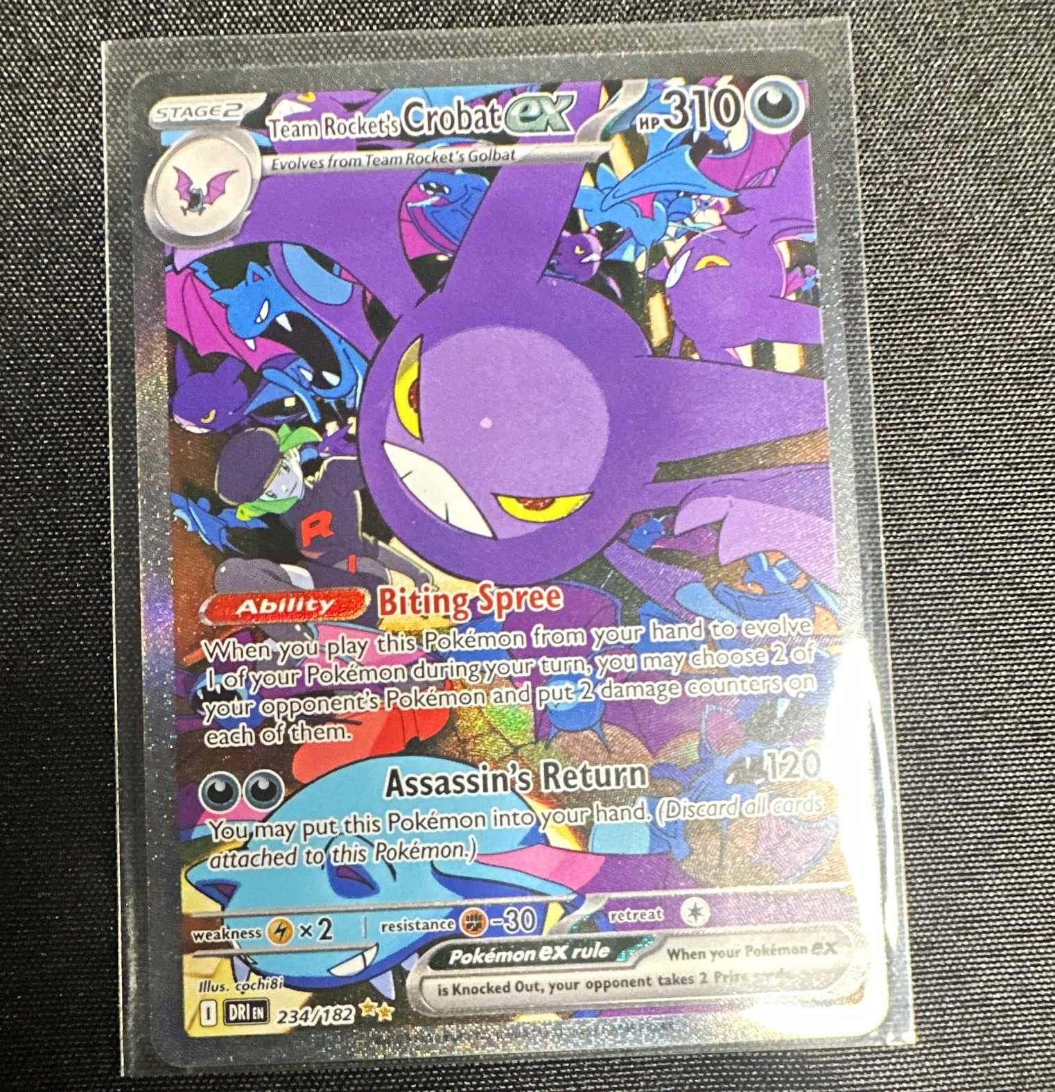 Pokemon Team Rocket's Crobat ex 234/182 Destined Rivals SIR 