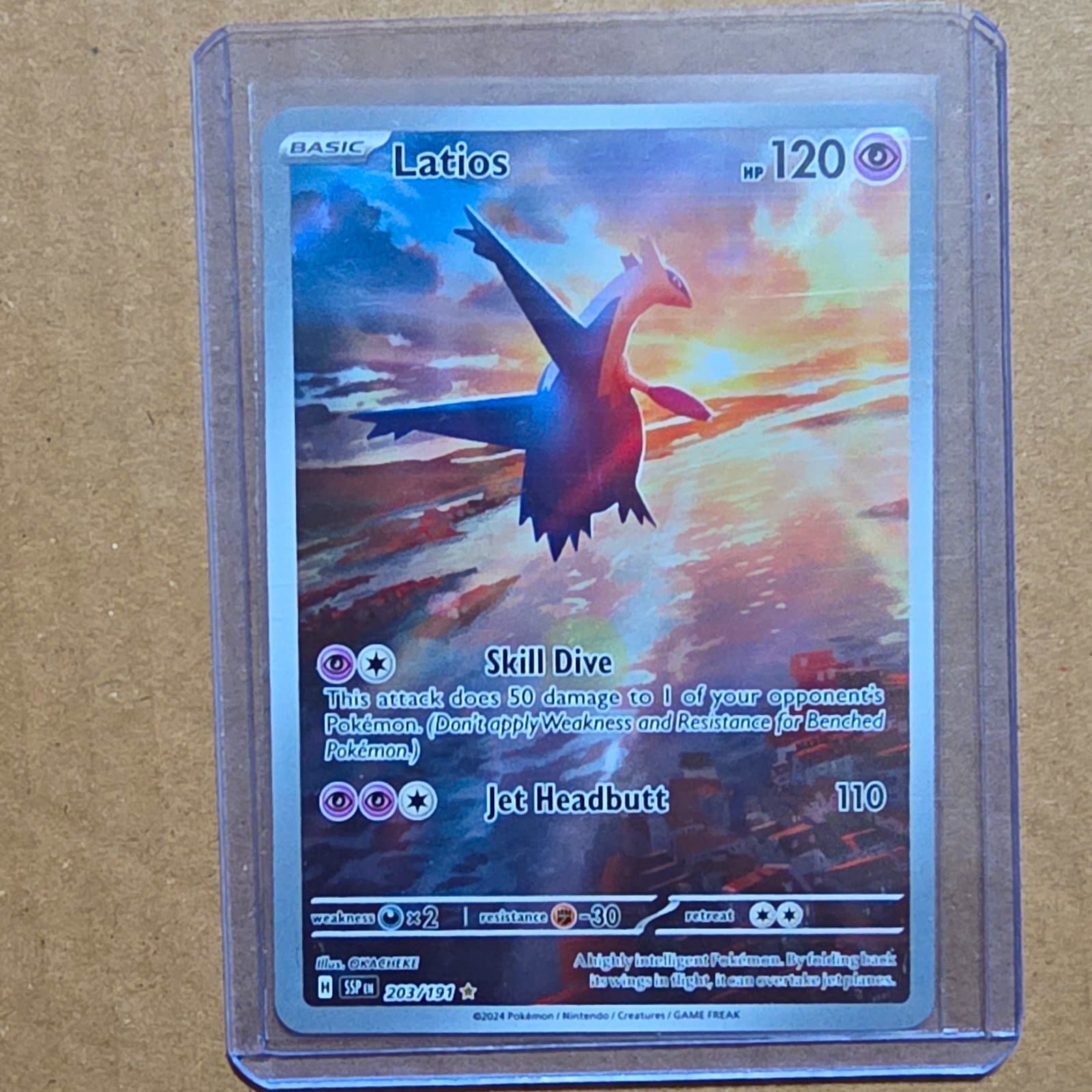 Latios 203/191 Surging Sparks SV08 Illustration Rare Full Art Holo English