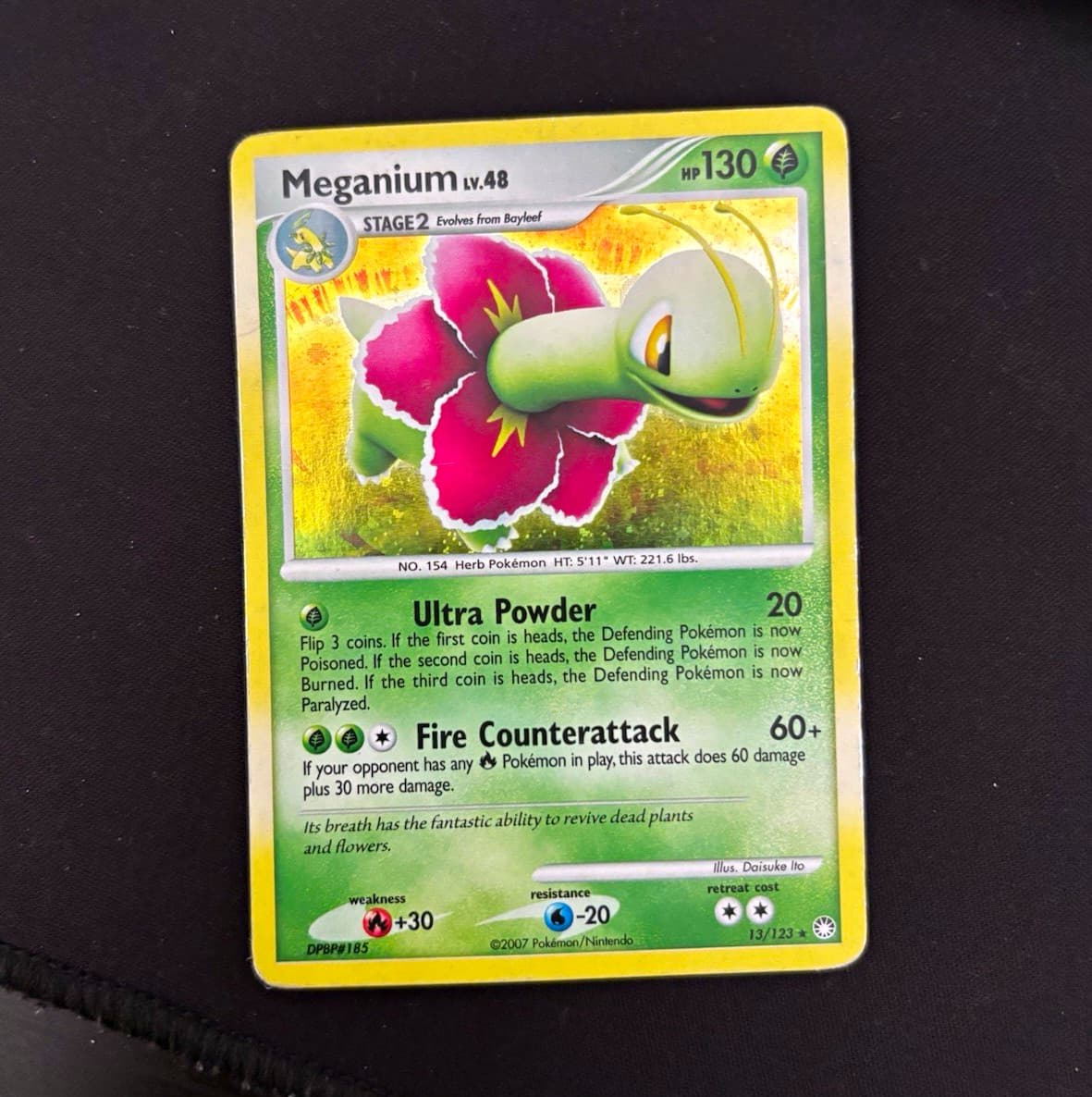 Meganium 13/123 Mysterious Treasures Holo Rare Pokémon TCG - 130 HP