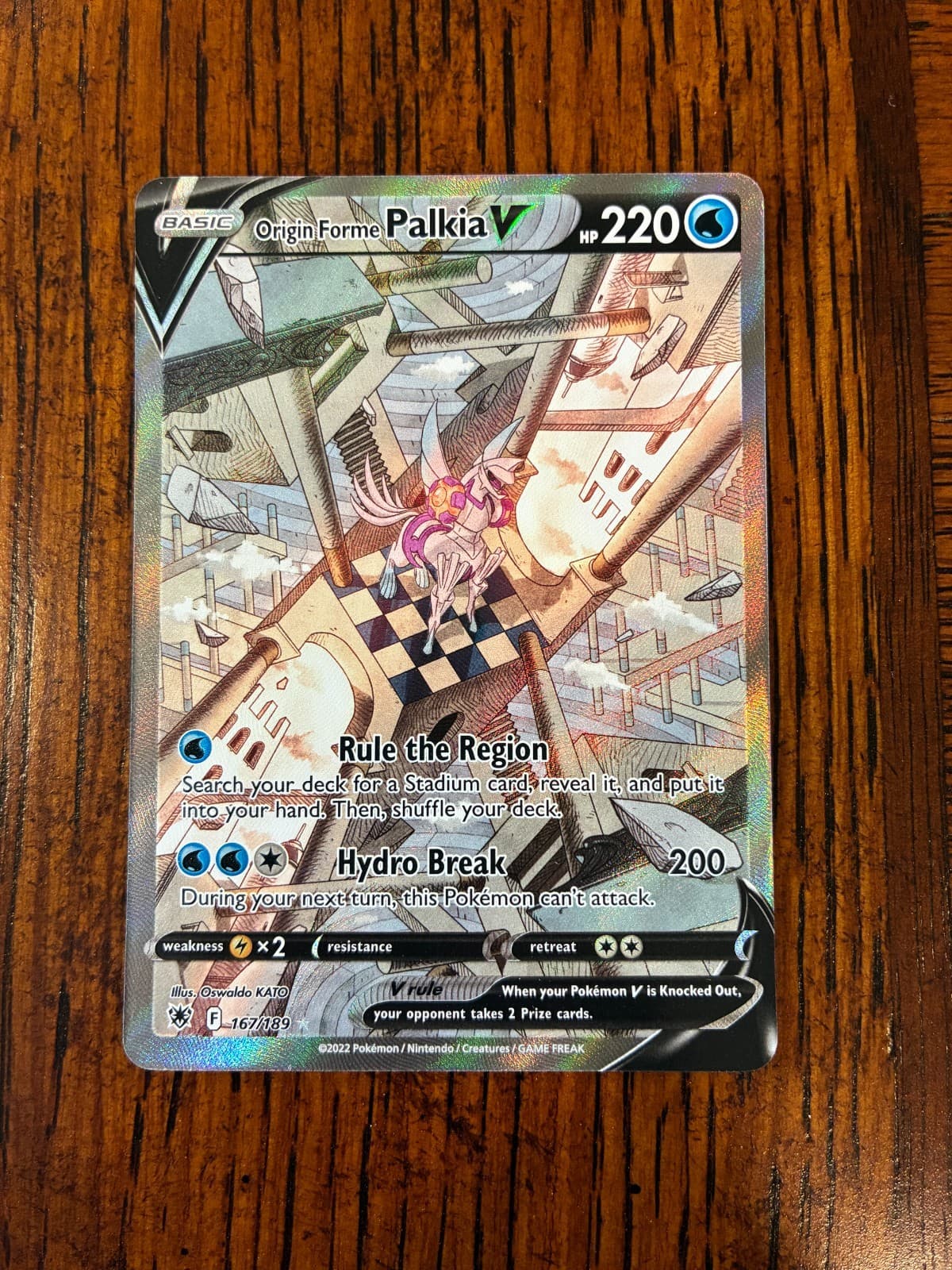 Origin Forme Palkia V (Alt Art) 167/189, Astral Radiance, Near Mint