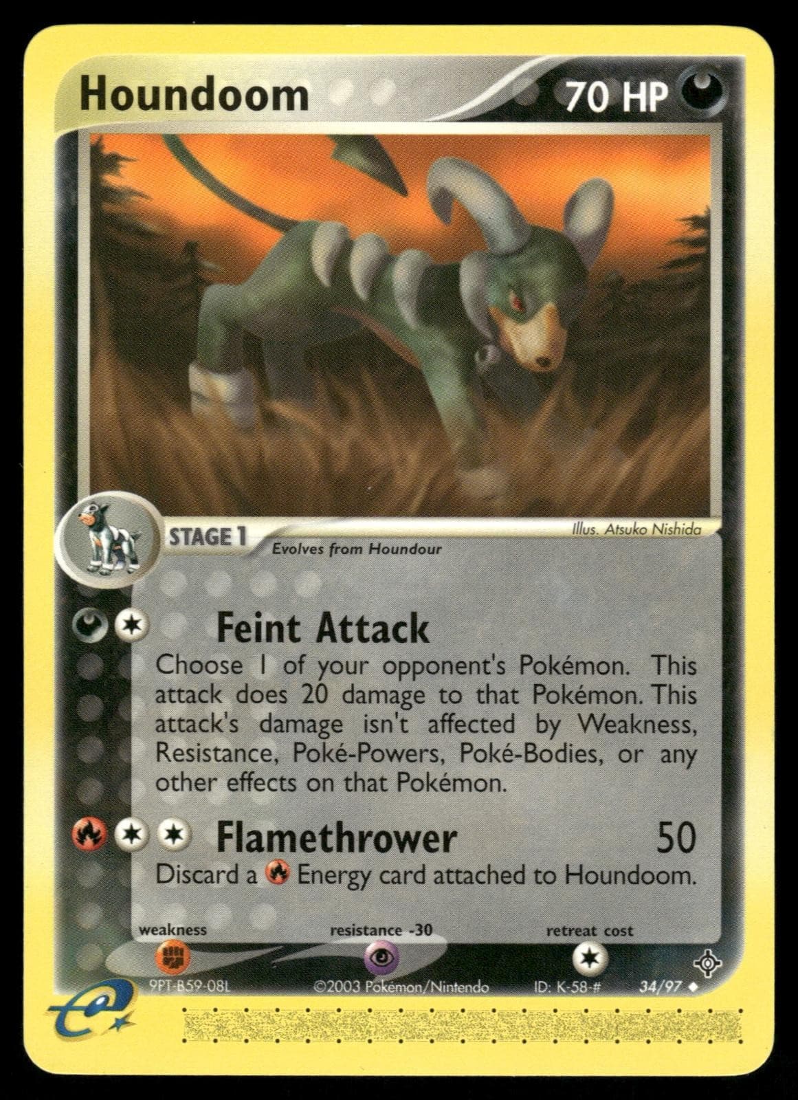 Houndoom 34/97 Uncommon Dragon Pokemon Near Mint