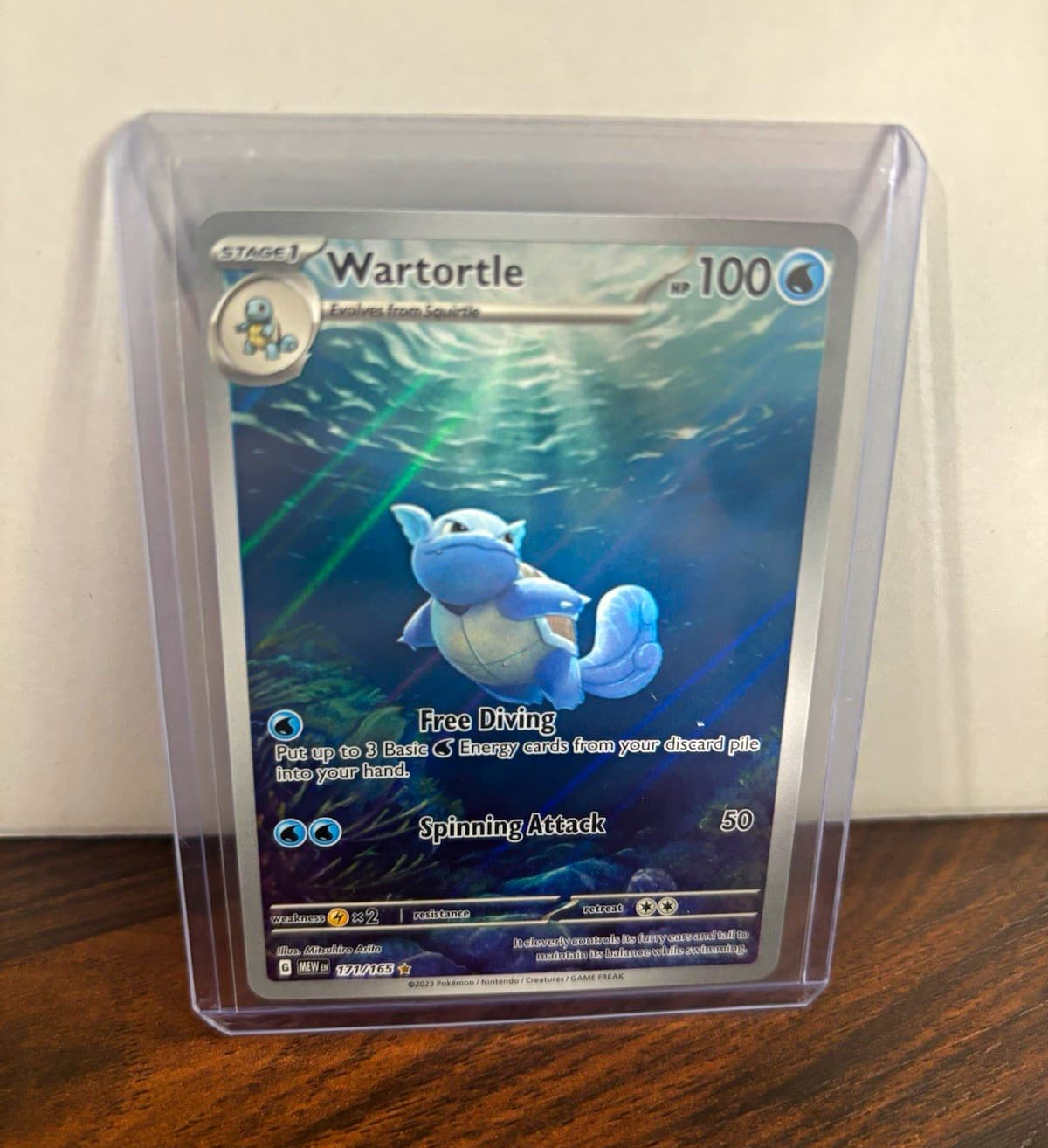 Pokemon TCG Wartortle 171/165 SV 151 Illustration Rare Holo English 100 HP
