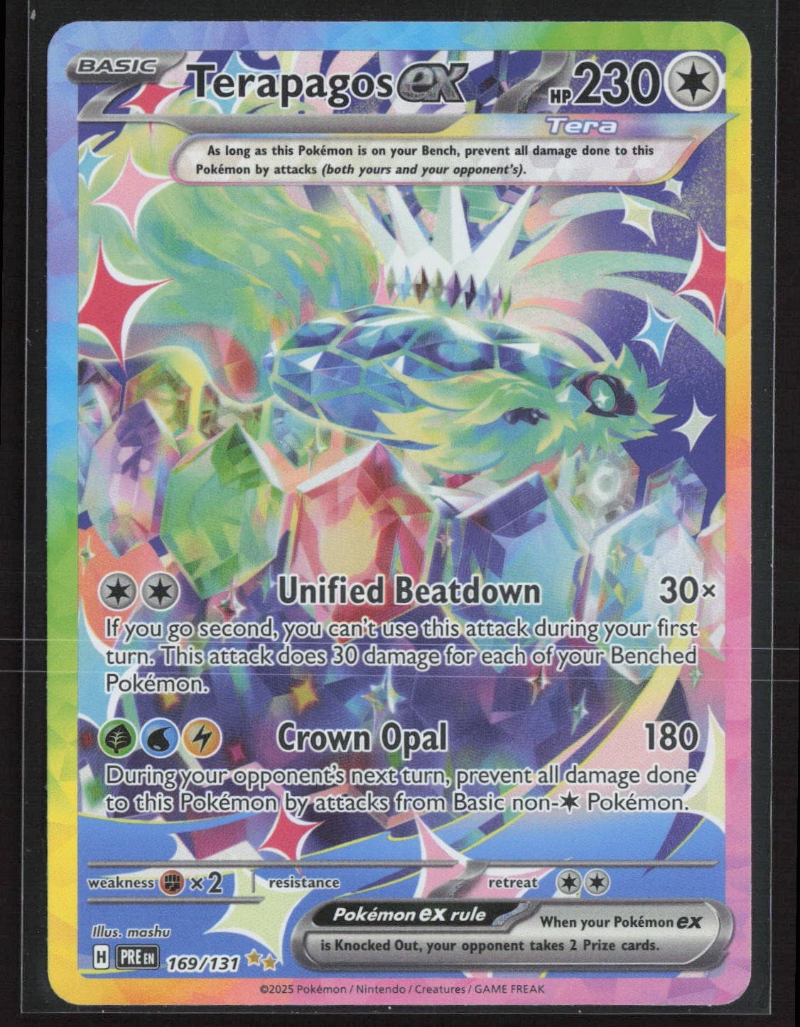 Terapagos ex Prismatic Evolutions 169/131 SIR Holo Pokémon — English NM