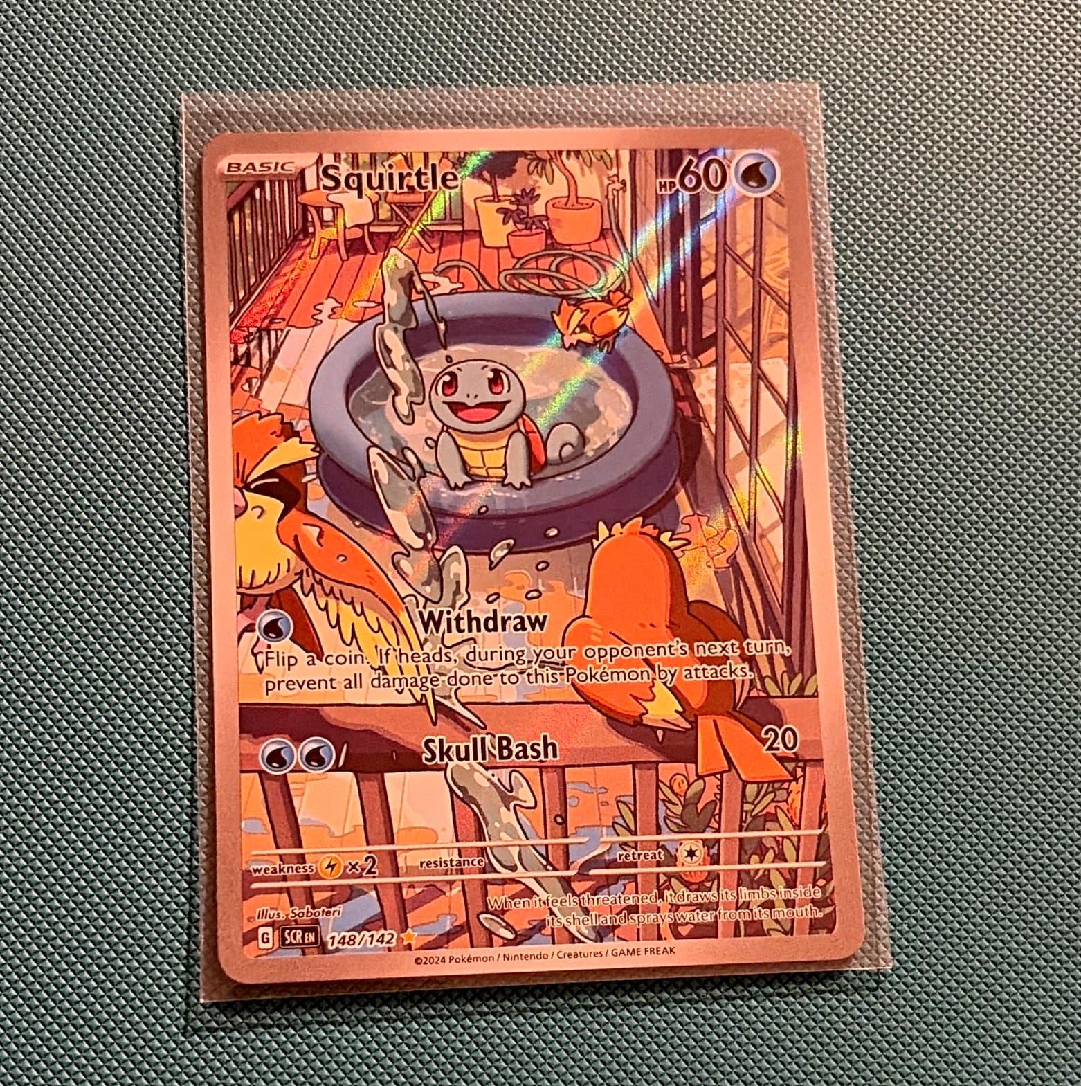 Squirtle 148/142 Sv07: Stellar Crown IR Full Art Holo English 2024 60 HP
