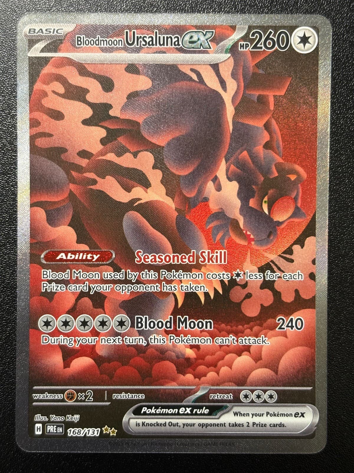 Bloodmoon Ursaluna ex 168/131 Prismatic Evolutions Pokemon Holo NM