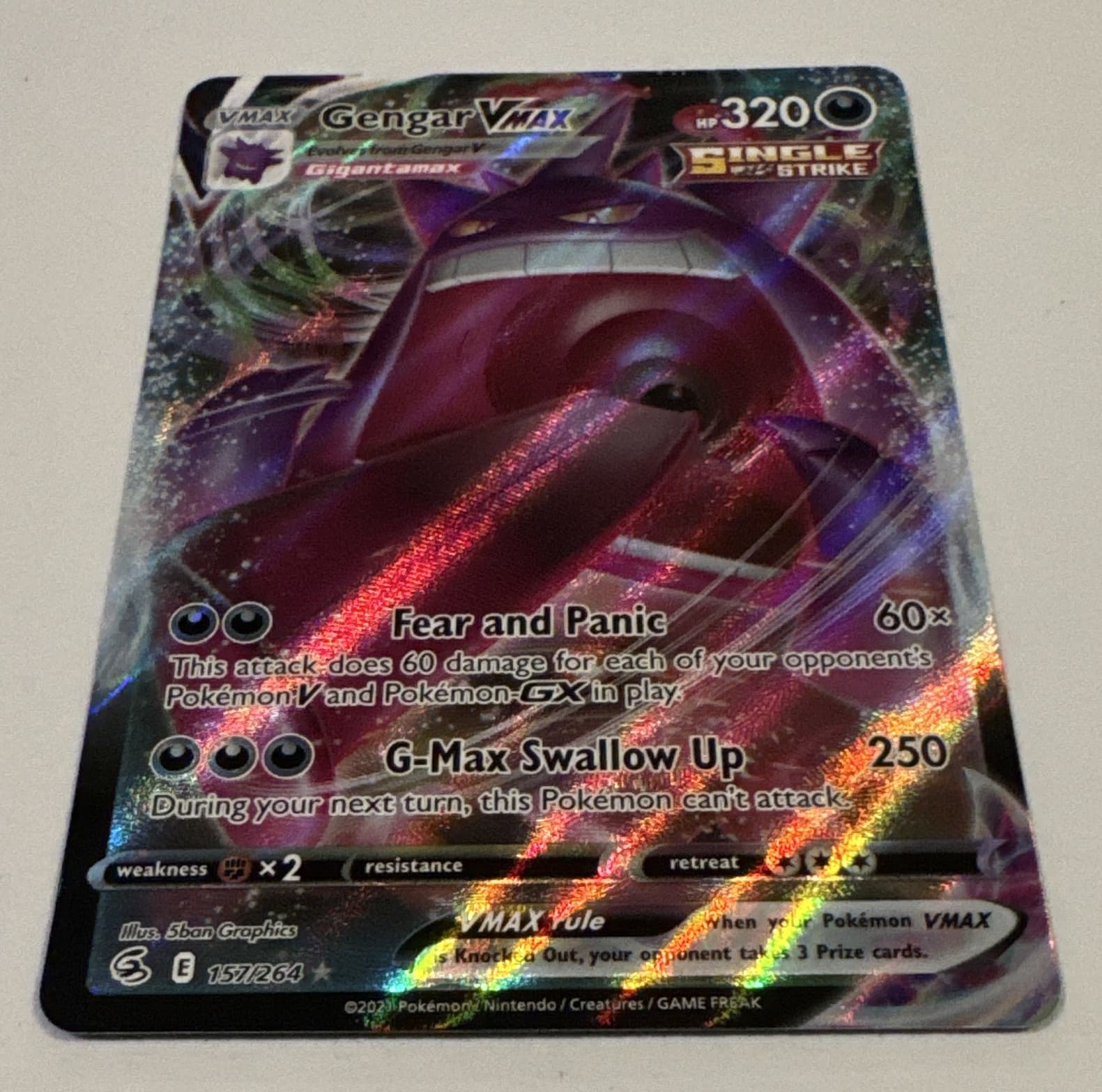 The Pokémon Company Gengar VMAX 157/264 Fusion Strike Holo Ultra Rare English