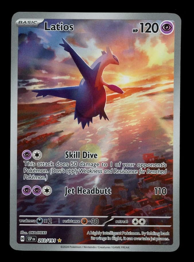 LATIOS 2024 Pokemon Scarlet Violet Surging Sparks Illustration Rare #203/191