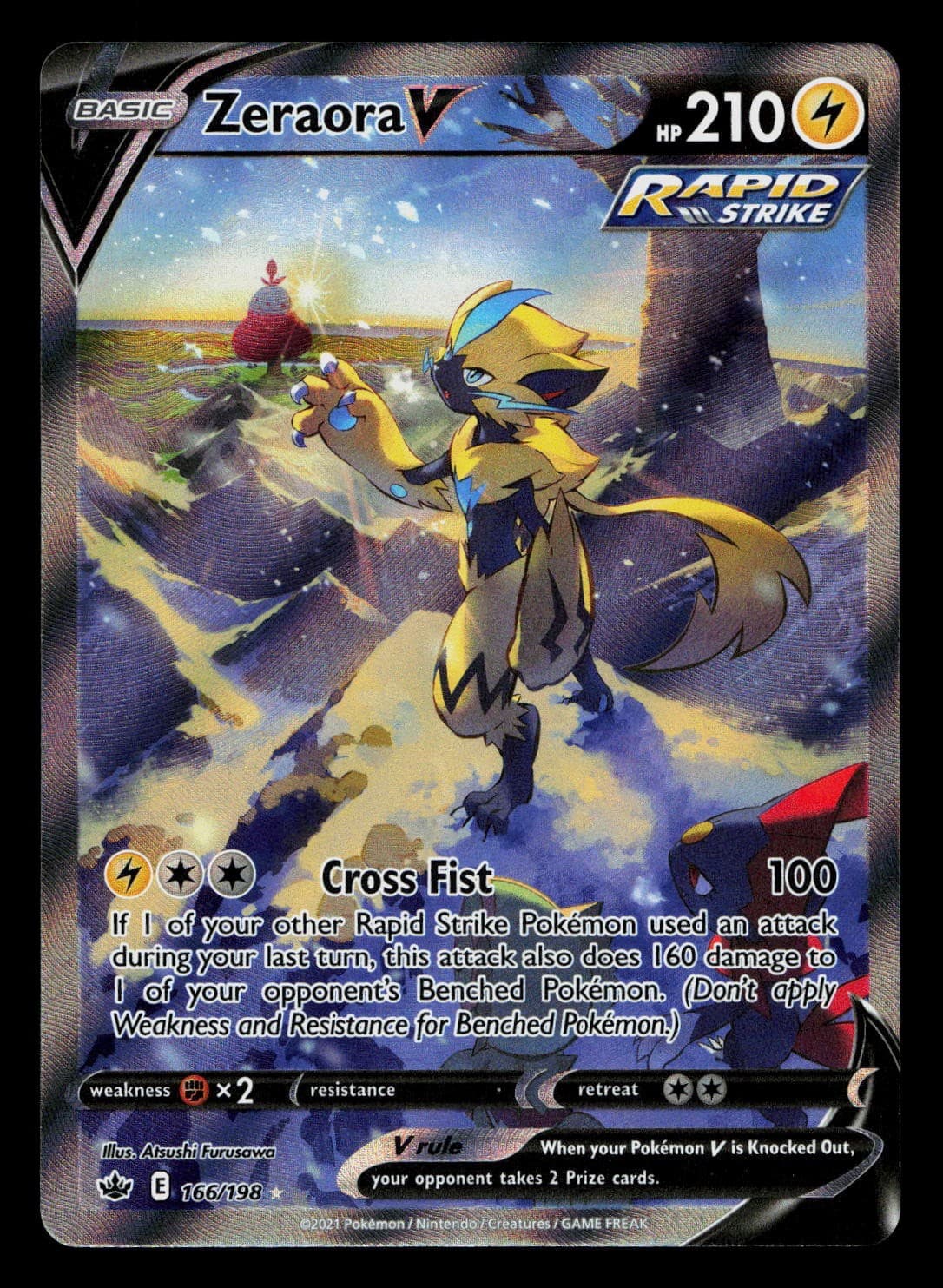 SWSH06: Chilling Reign #166/198 Zeraora V (Alternate Full Art)