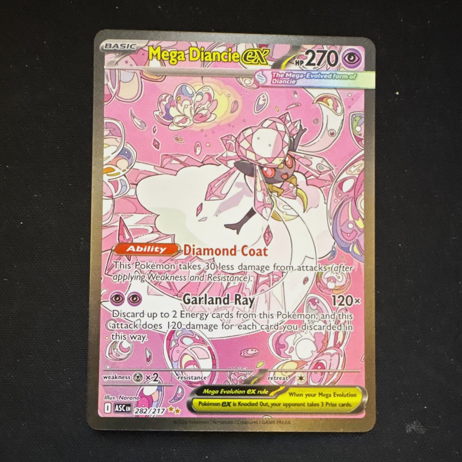Pokemon TCG Mega Diancie EX Secret Rare Full Art Holo BREAKthrough 282/217