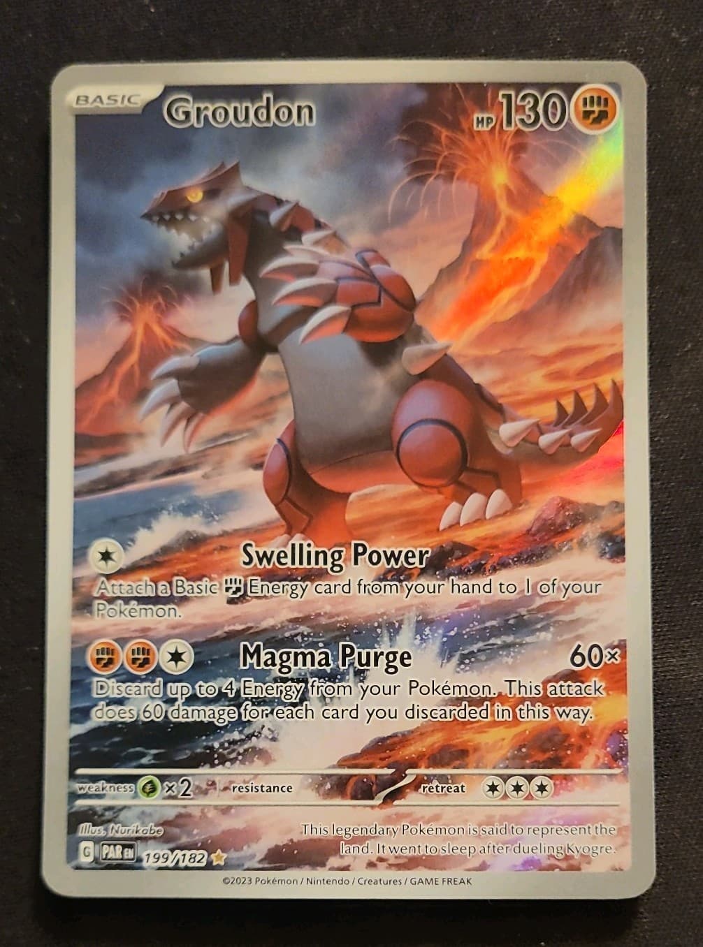 Groudon 199/182 SV04 Paradox Rift Holo Rare Pokemon TCG Card 130 HP Eng