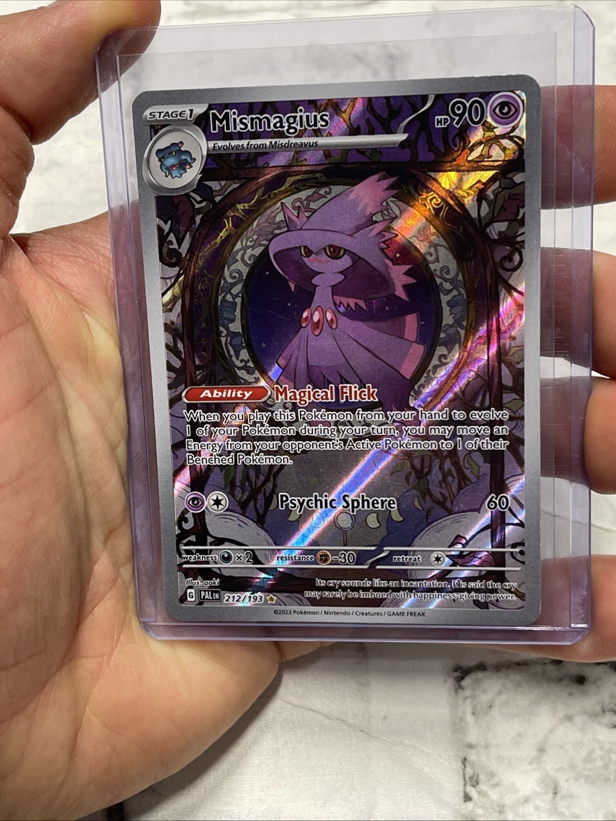 Pokémon TCG Mismagius 212/193 IR Sv02: Paldea Evolved 2023 LP+ Condition Pokemon