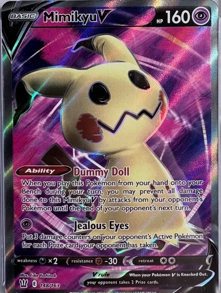 💎Mimikyu V Full Art Ultra Rare Holo Battle Styles 148/163 NM 💎