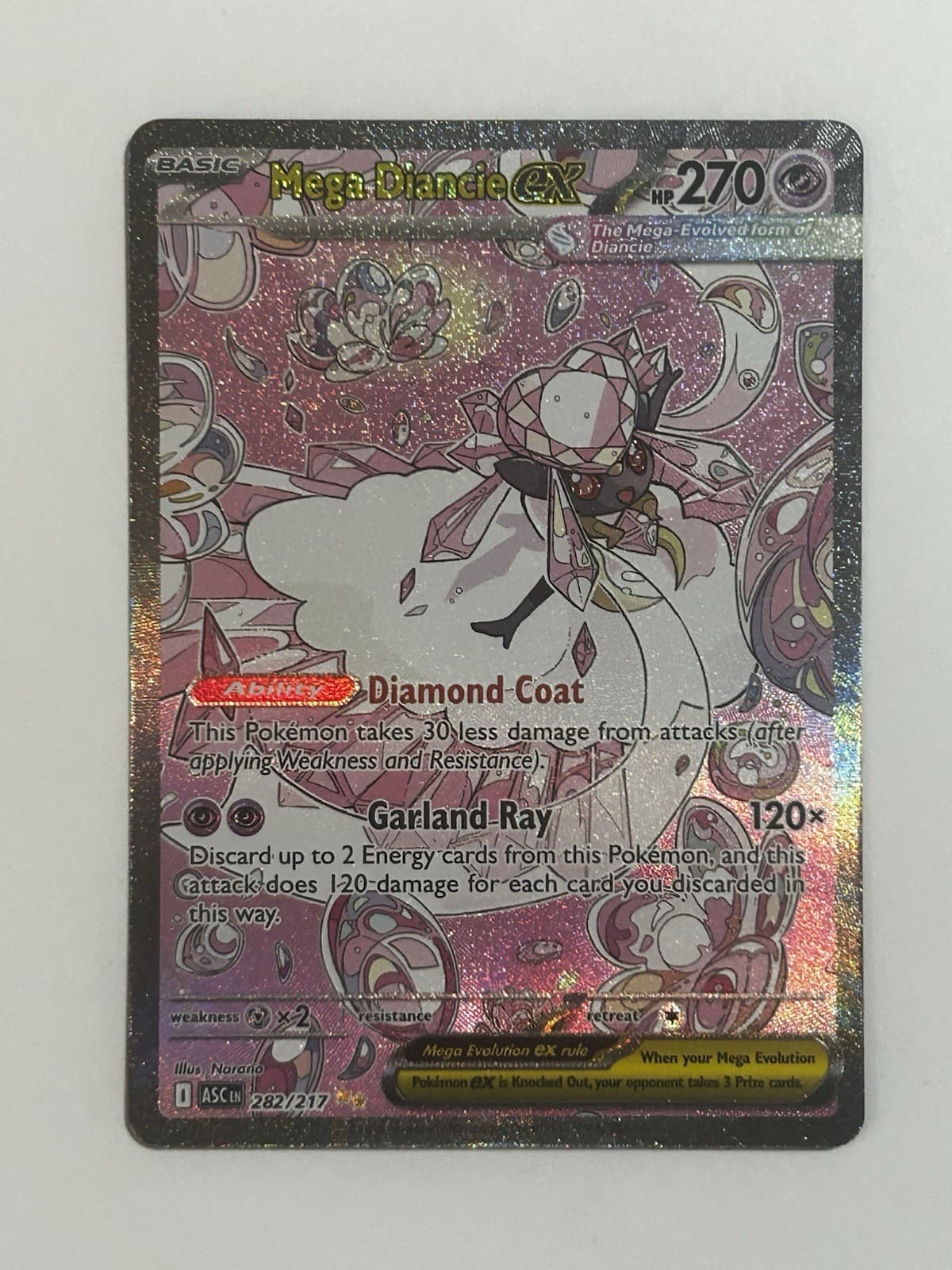 Mega Diancie ex Ascended Heroes 282/217 SIR Holo Pokémon Card