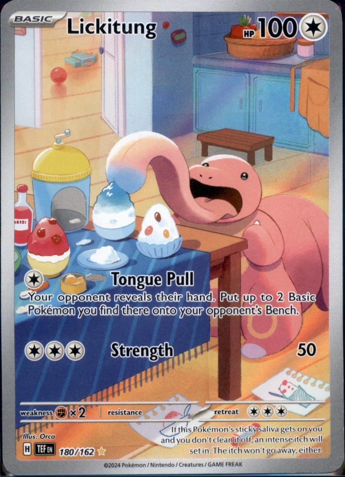 Lickitung 180/162 Illustration Rare Temporal Forces Pokemon Holo Near Mint