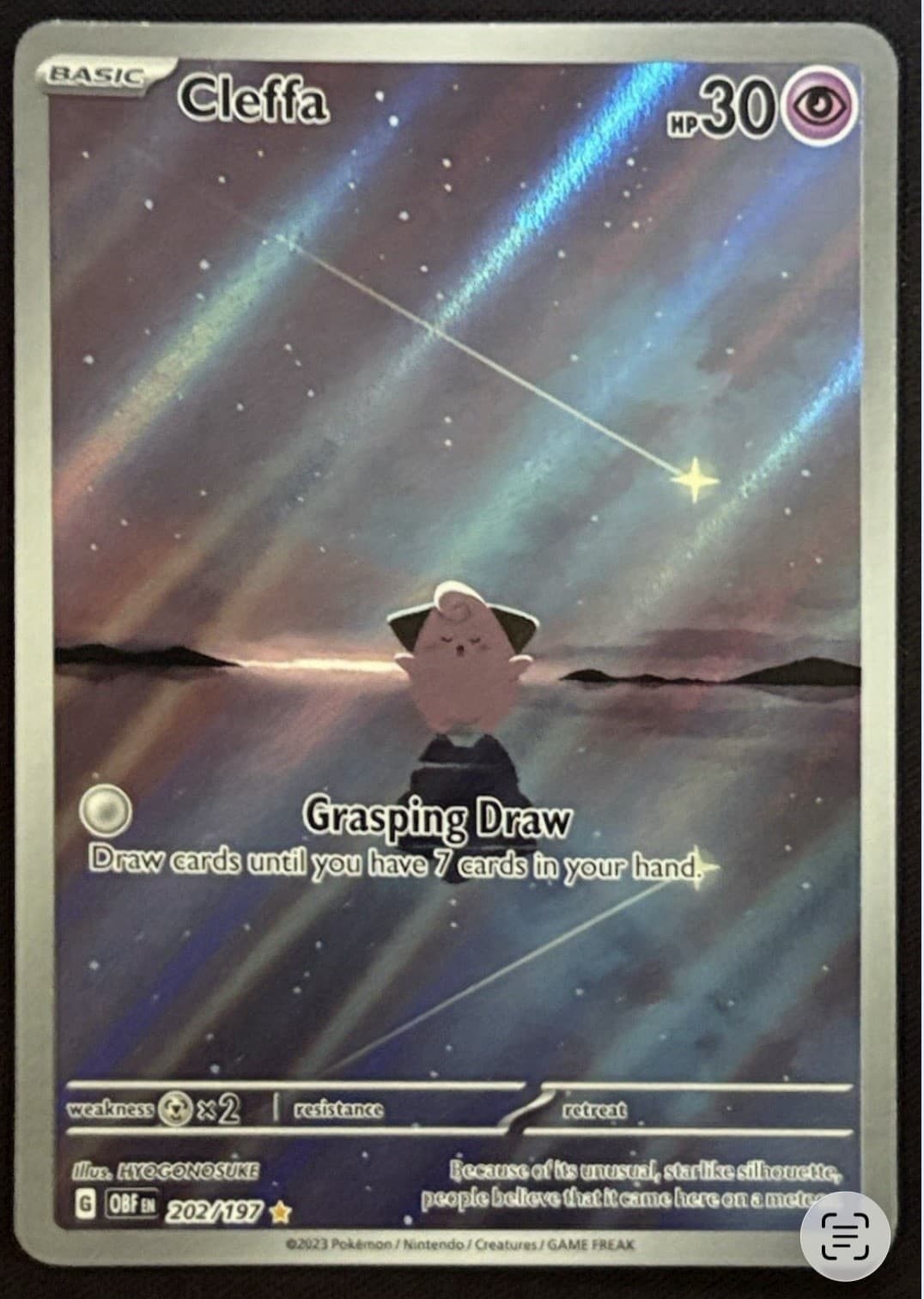 Cleffa 202/197 SV03: Obsidian Flames Holo