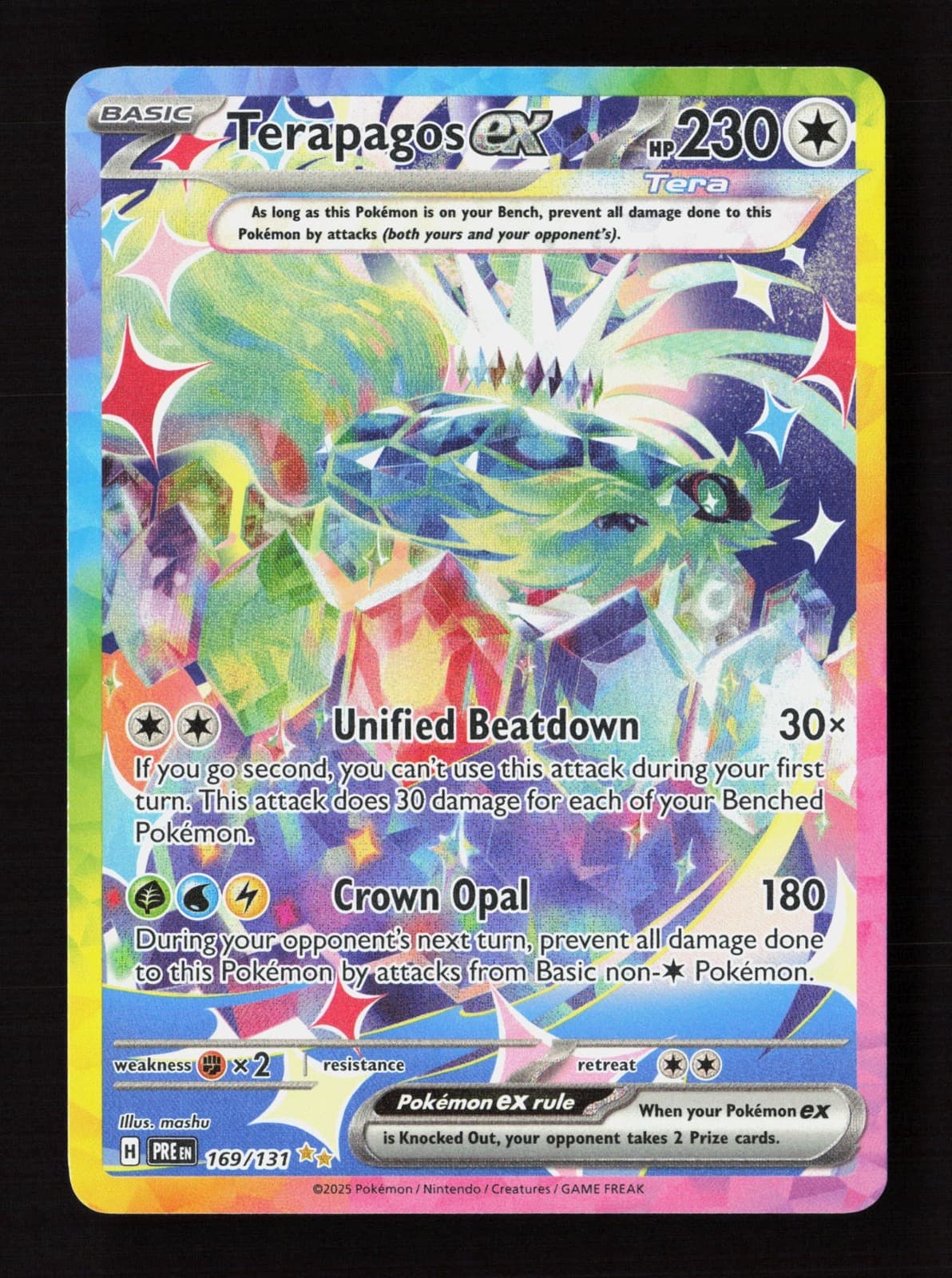 Terapagos ex Holofoil PRE 169/131 Pokemon NM