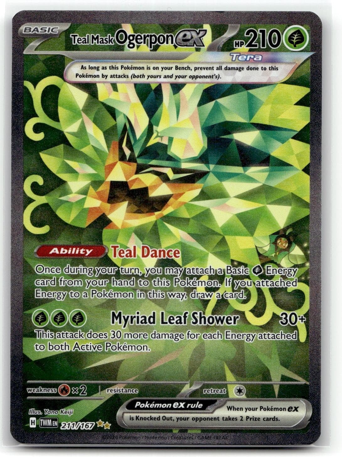 Teal Mask Ogerpon ex 211/167 SIR Twilight Masquerade Pokemon EN Holofoil NM