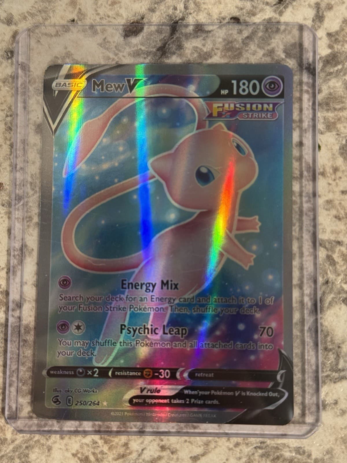 Mew V 250/264 Fusion Strike Full Art Holo Ultra Rare Card