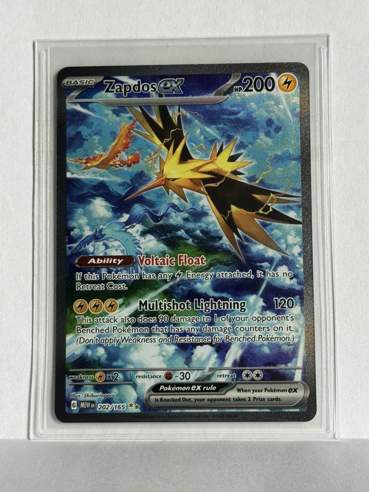 Zapdos EX Sir 202/165 Scarlet & Violet 151 Special Illustration Rare
