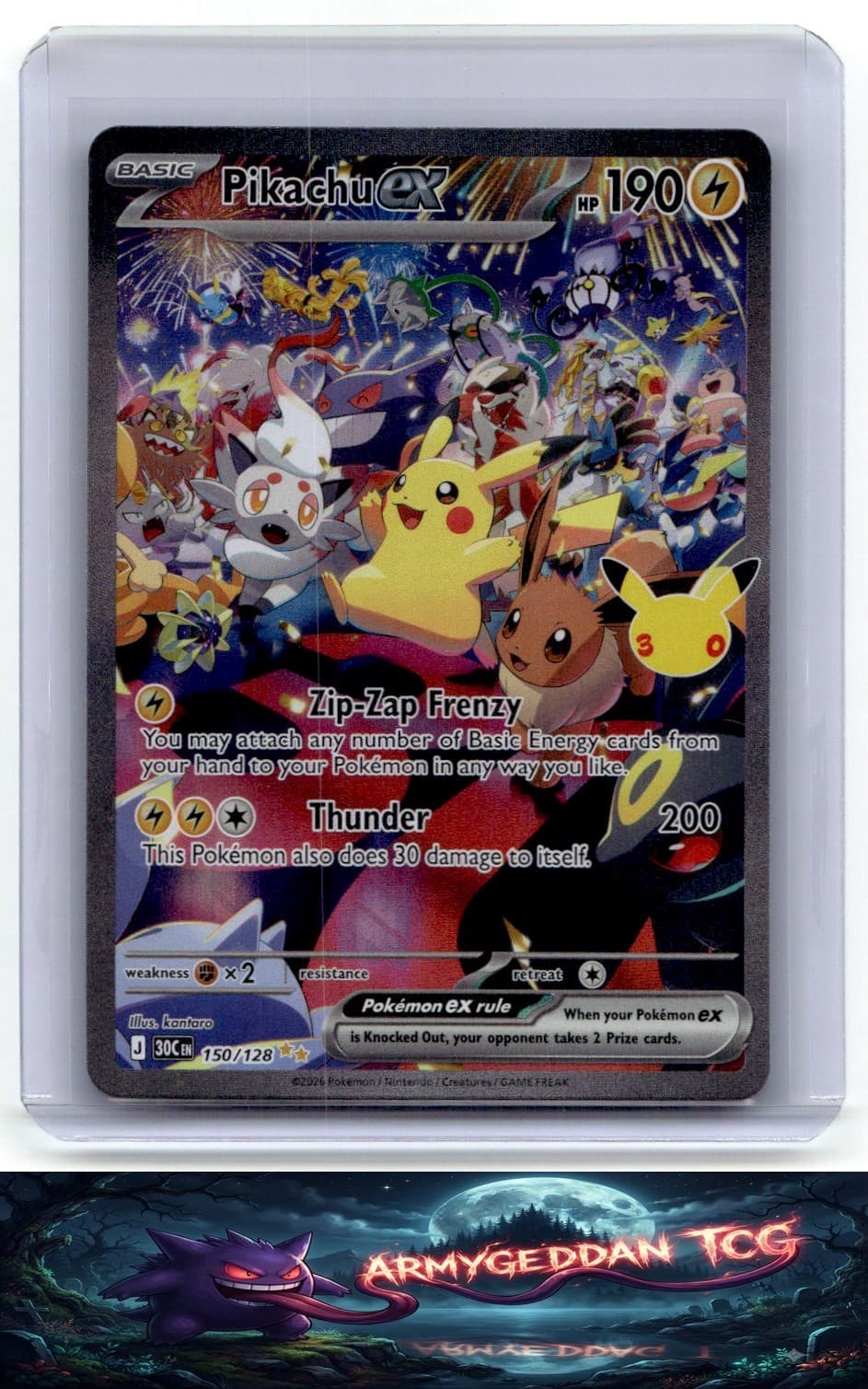 Pikachu ex *MINT/NM* SIR Holo *30th Celebration* #150/128 *Pokemon