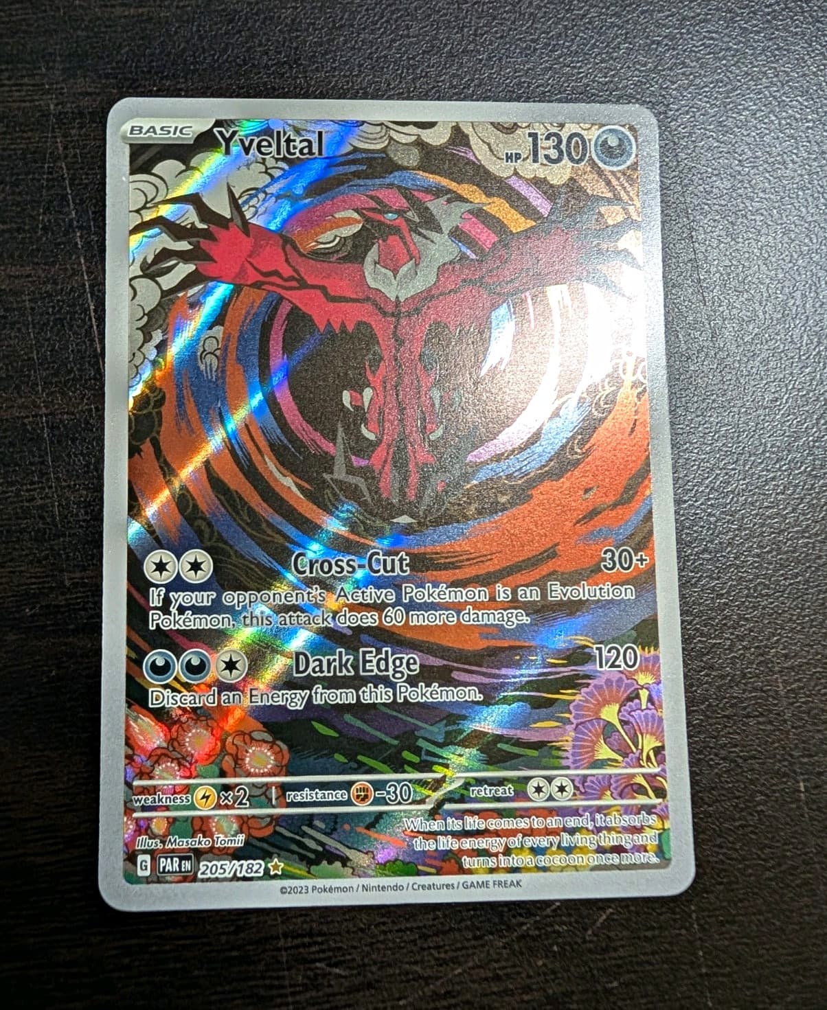 The Pokémon Company Pokemon TCG Yveltal 205/182 SV04 Paradox Rift IR FA Holo EN