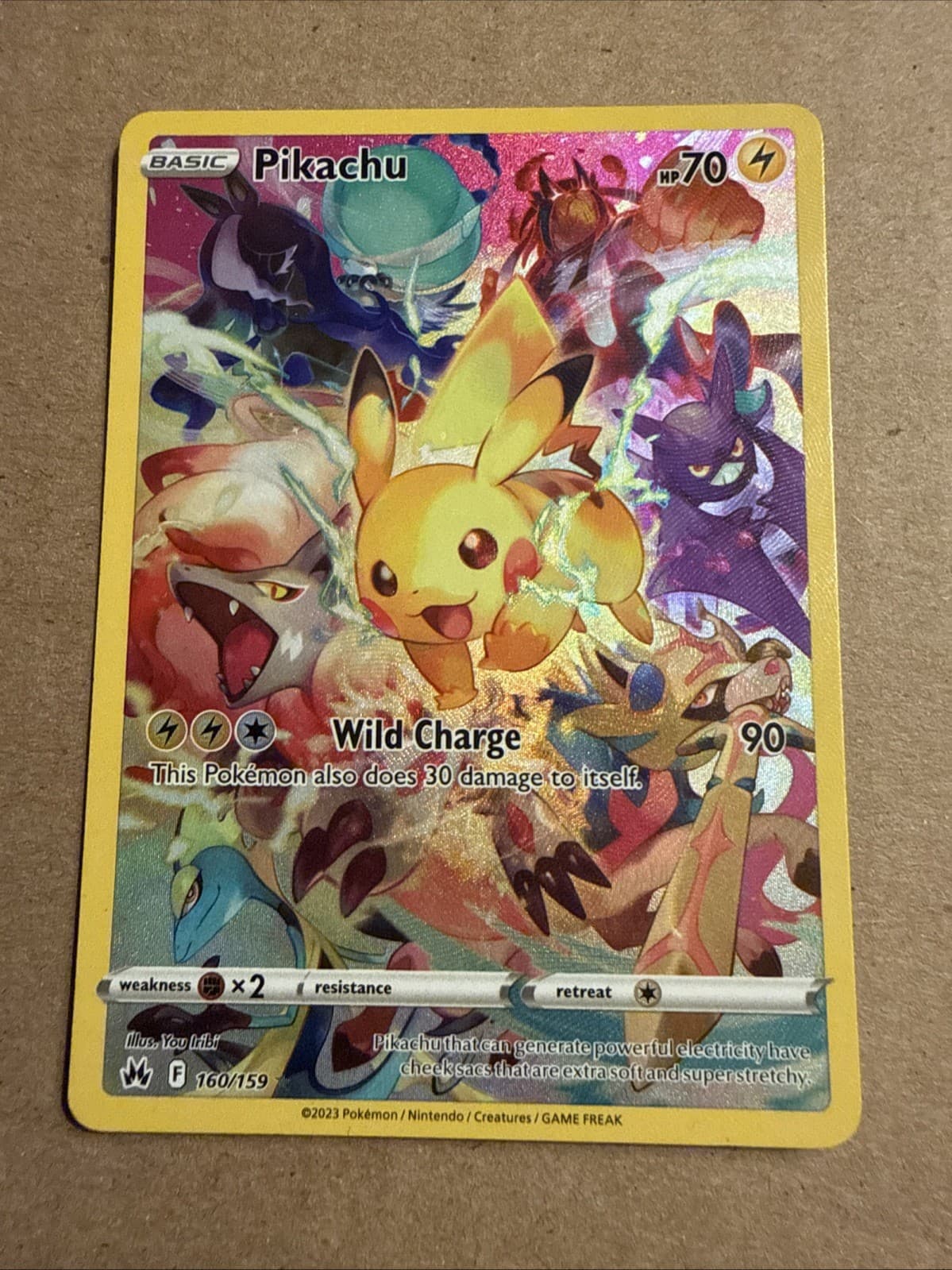 Pokemon Crown Zenith Pikachu 160/159 Secret Rare Full Art Holo NM/M English