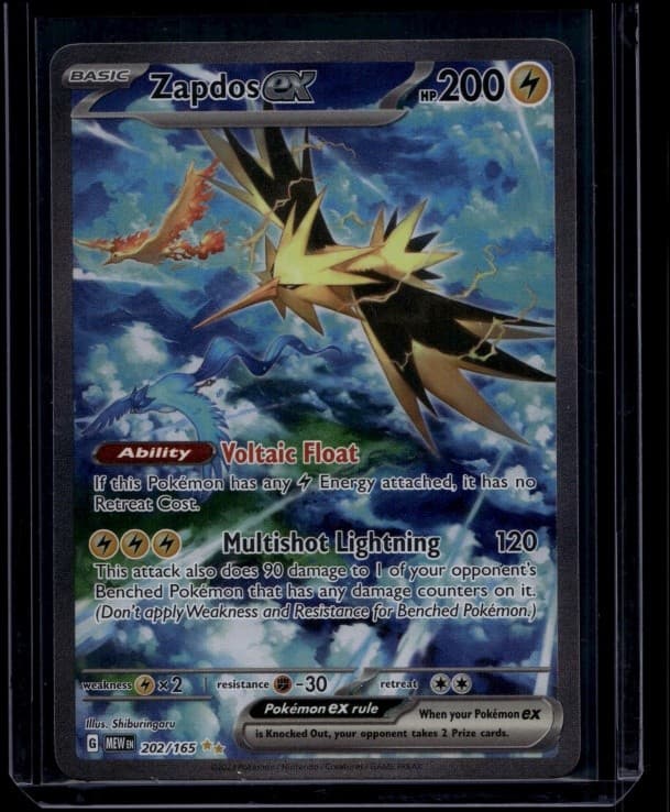 Pokemon TCG Zapdos ex 202/165 Scarlet & Violet 151 Special Illustration Rare NM