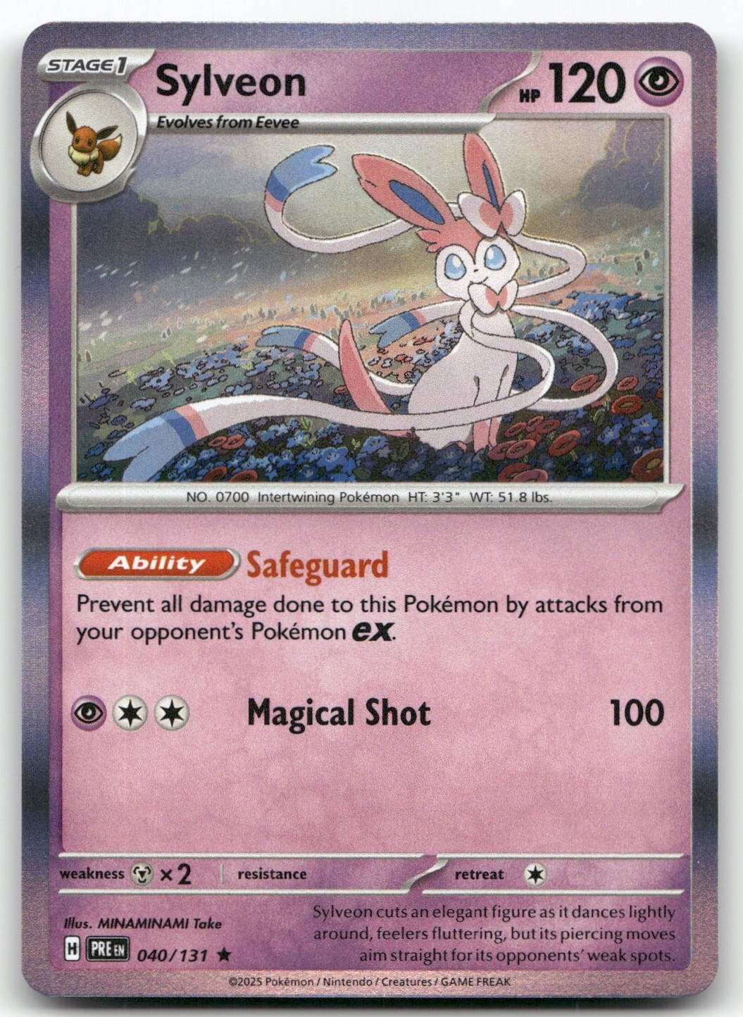 Sylveon #40/131 (Holo) (NM) SV: Prismatic Evolutions PRE Pokemon