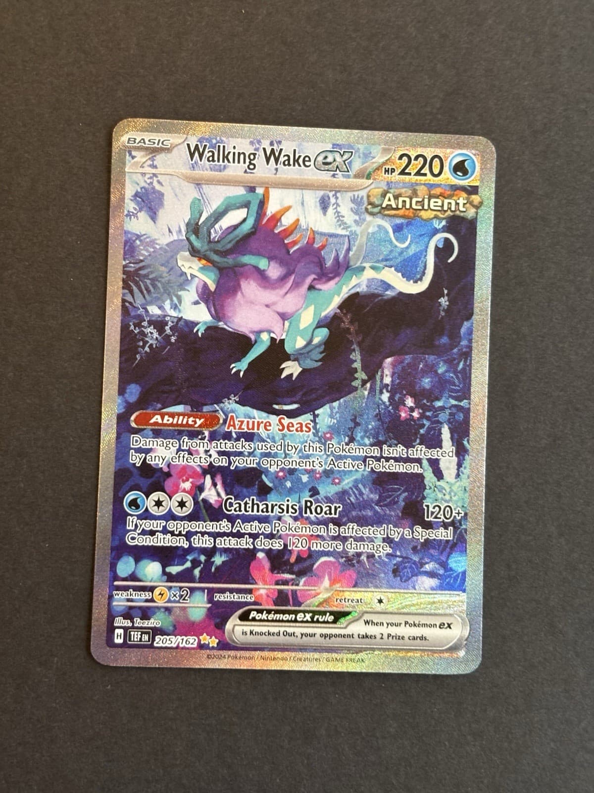 Walking Wake EX 205/162SV05: Temporal Forces Holo Pokemon Special Illustration