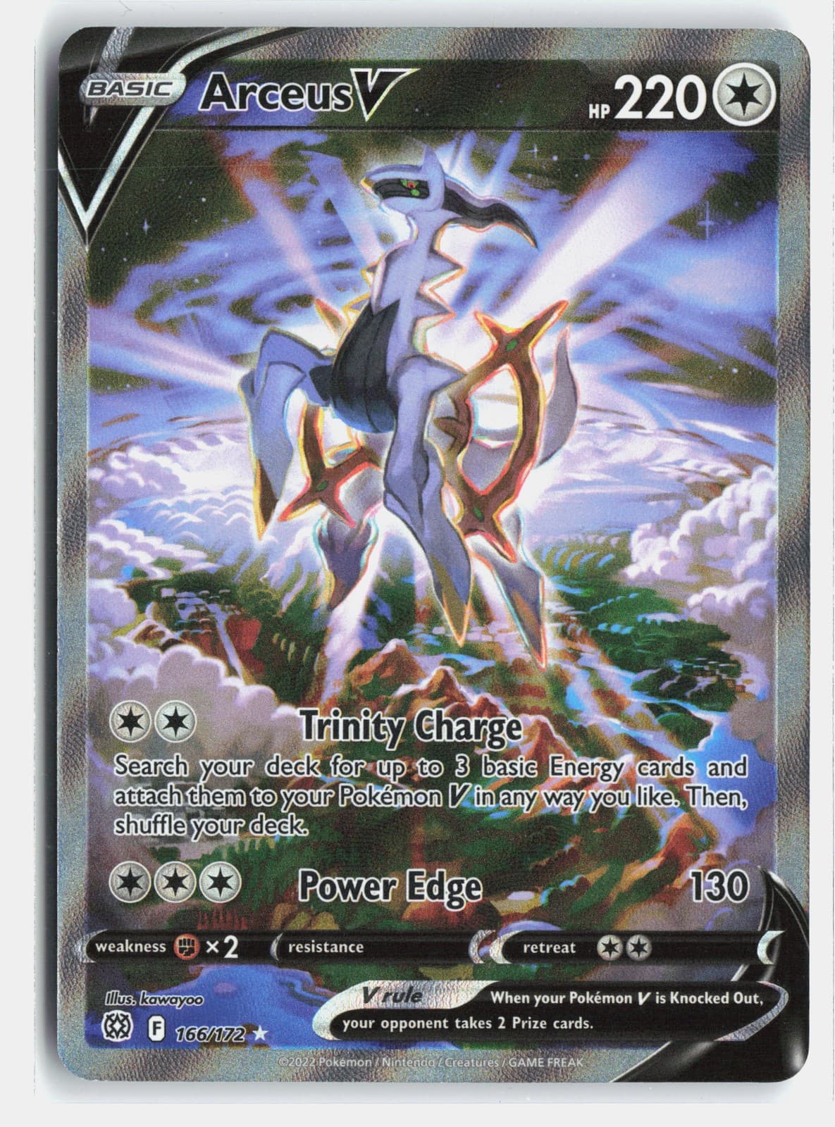 Arceus V (Alternate Full Art) SWSH09: Brilliant Stars Ultra Rare 166/172 NM