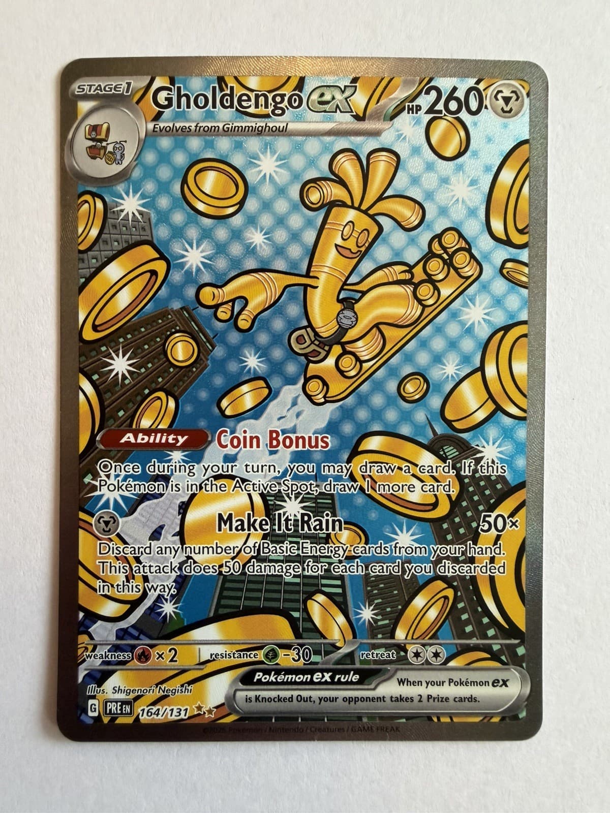 Gholdengo ex 164/131 Special Illustration Rare Prismatic Evolutions Pokemon NM